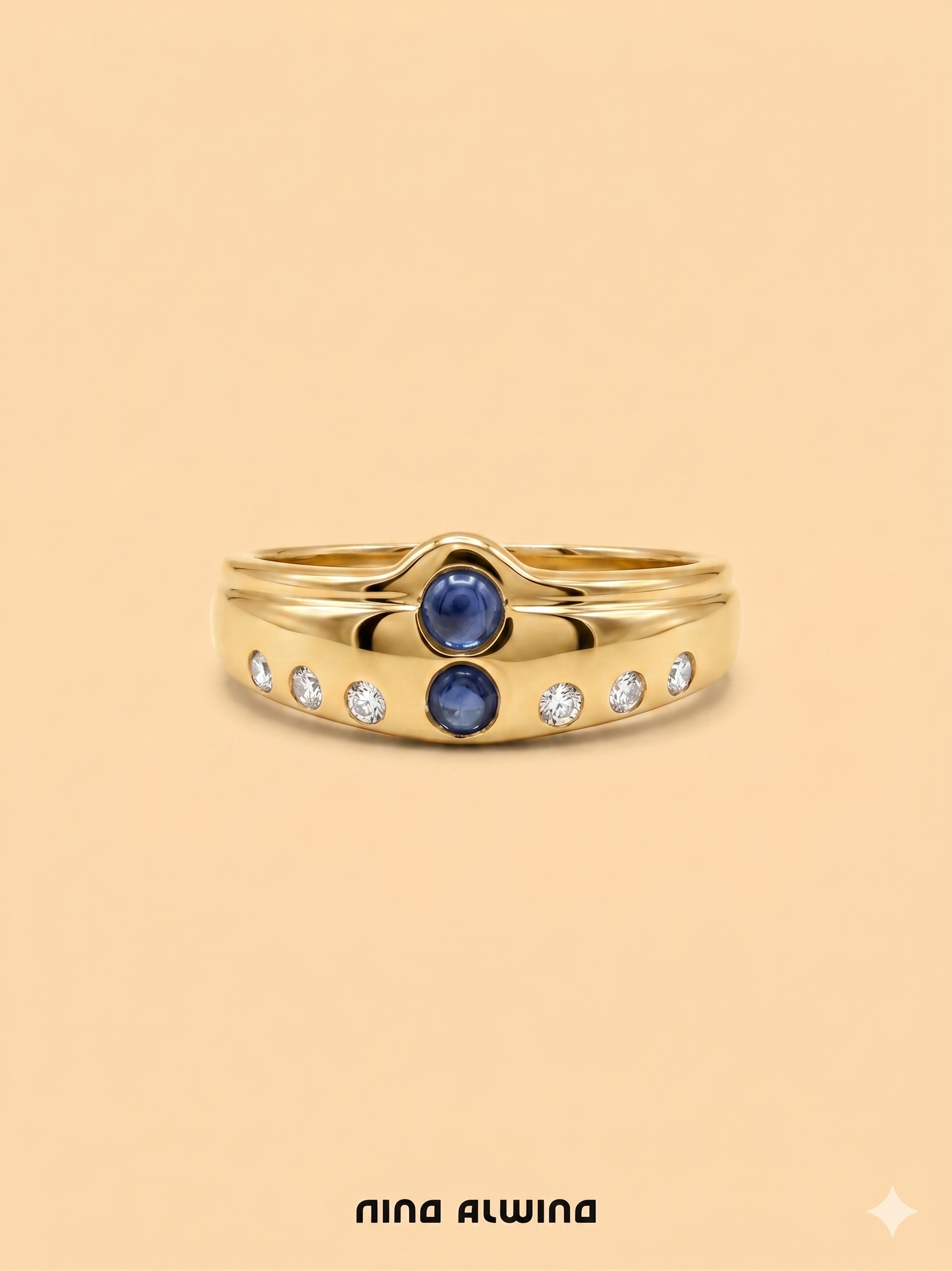 #1077 8k RIng mit Saphir & Zirkonia - RG 58