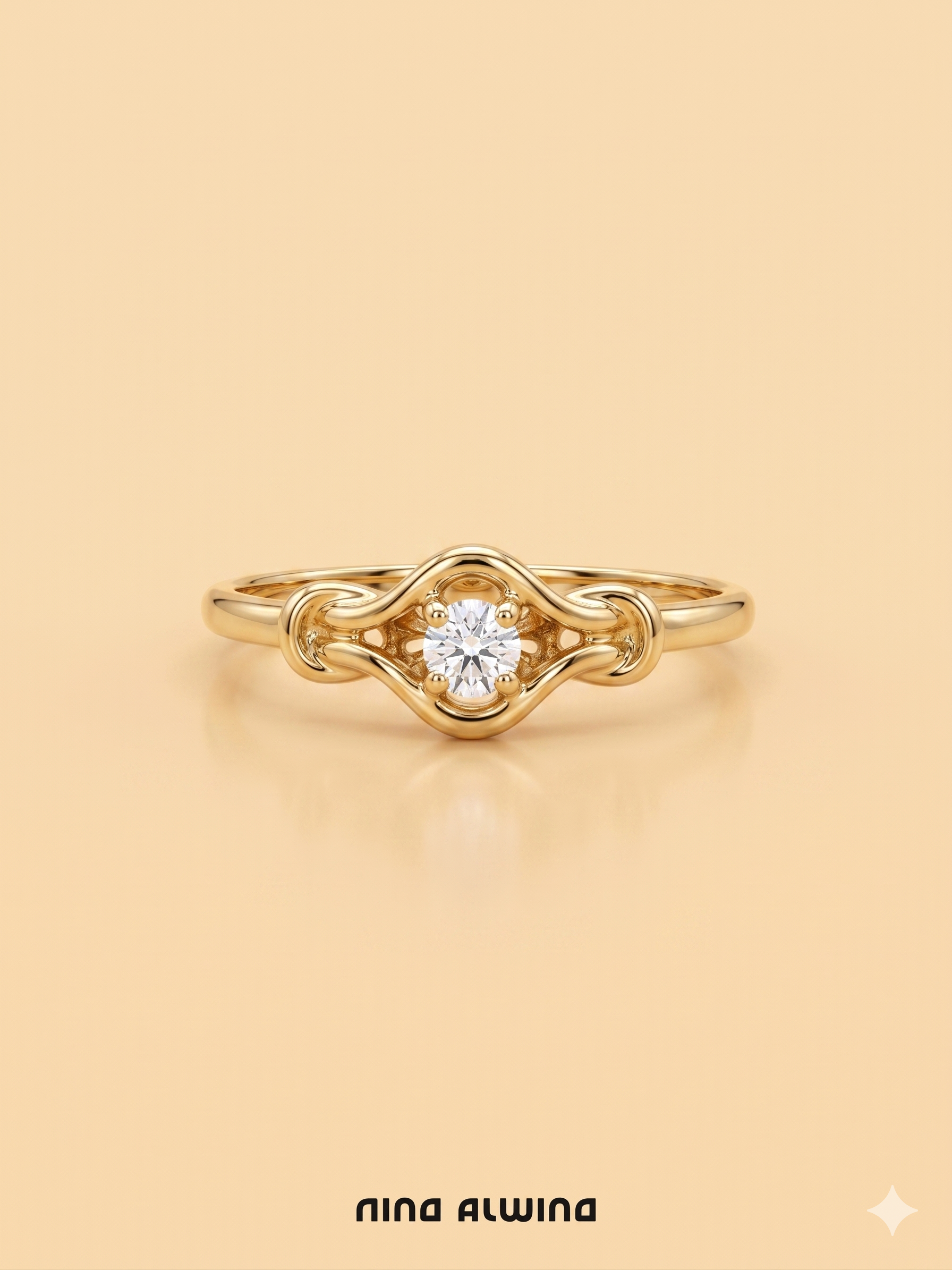 #1078 Massiver 14k Ring mit Diamant - RG 50