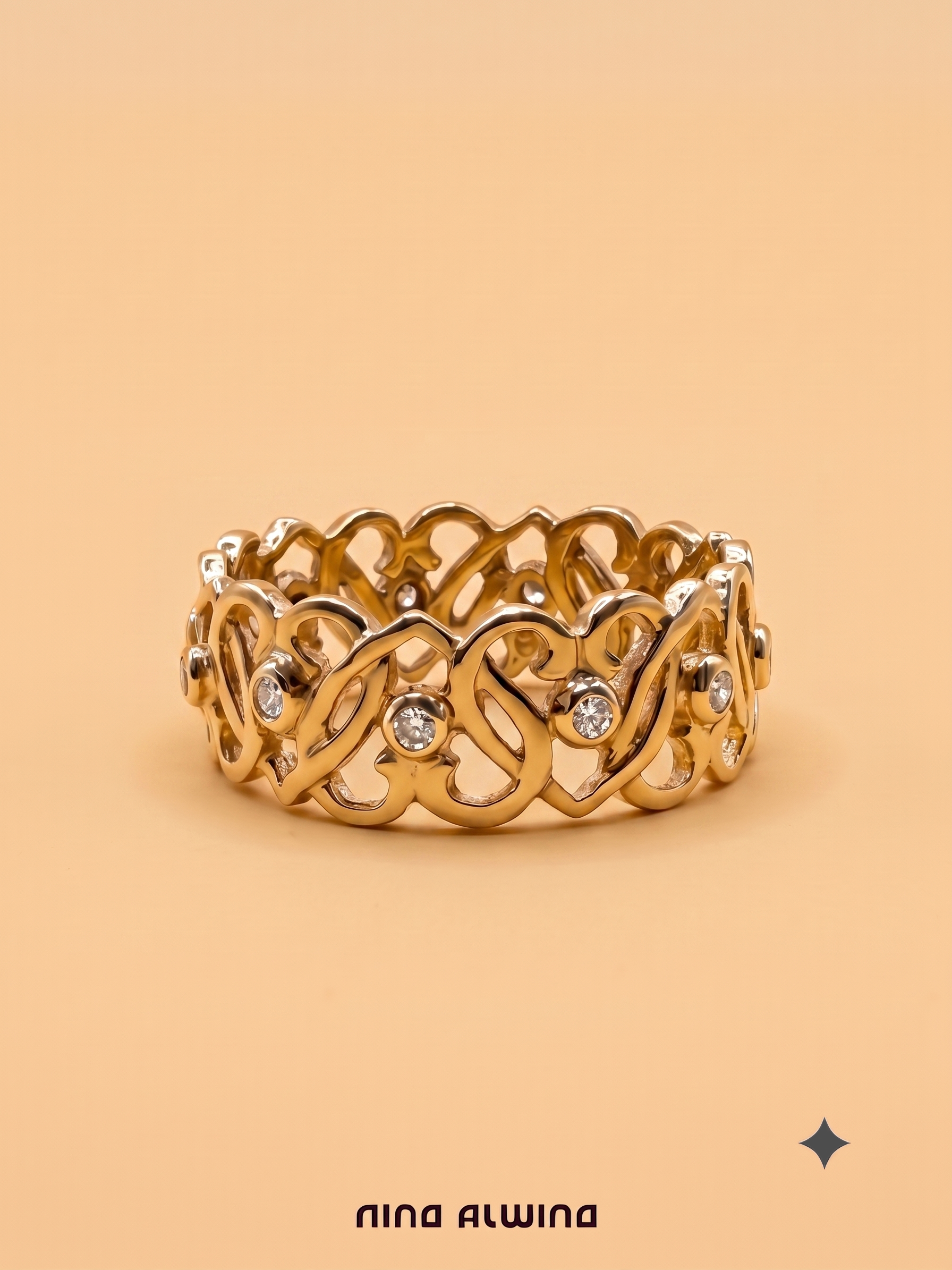#1162 14k Ring mit 12 Diamanten - RG 59
