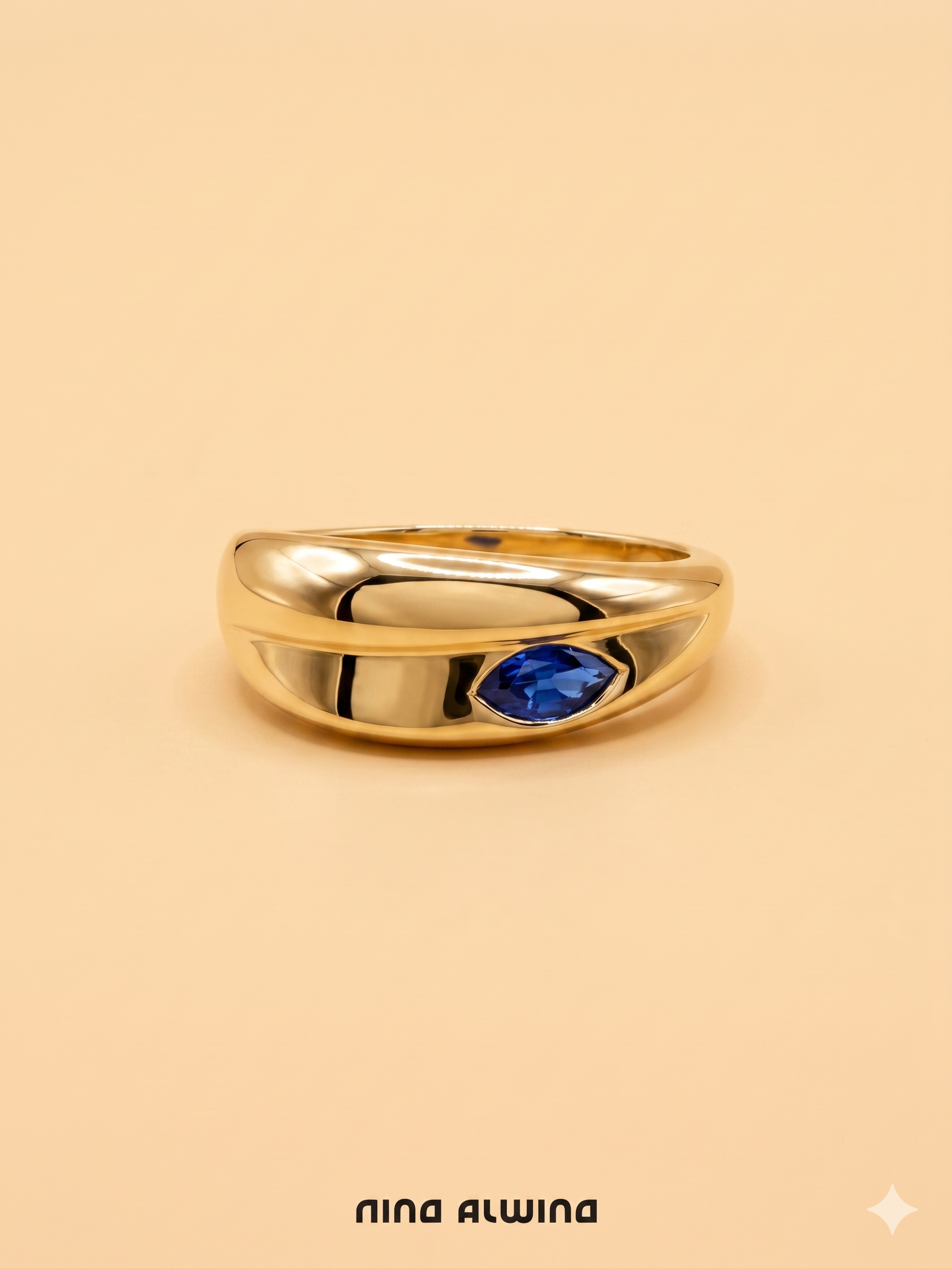 #893 14k Ring mit Saphir - RG 55