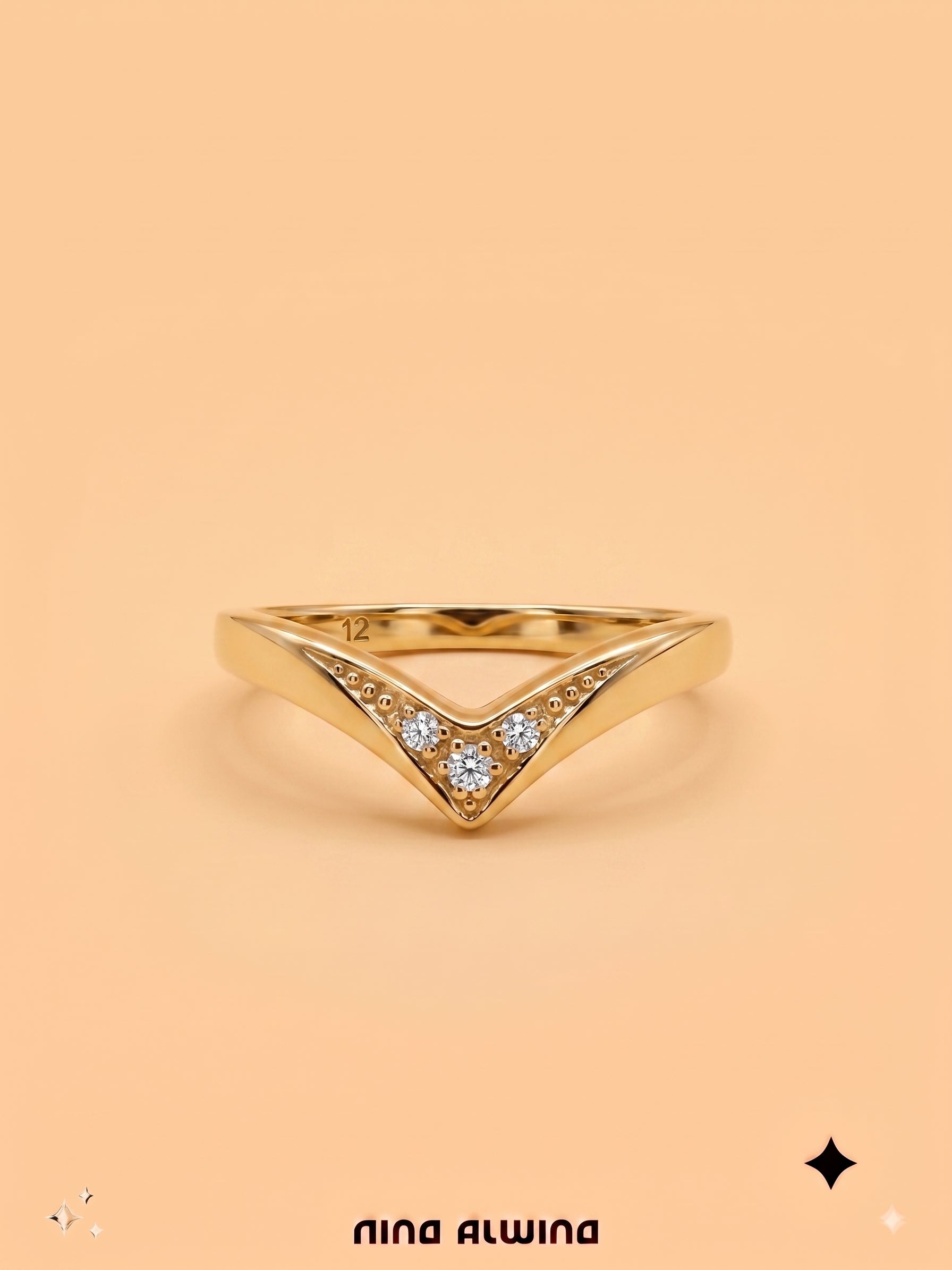 #1188 14k Ring with Pearls & Diamonds - Ring Size 58