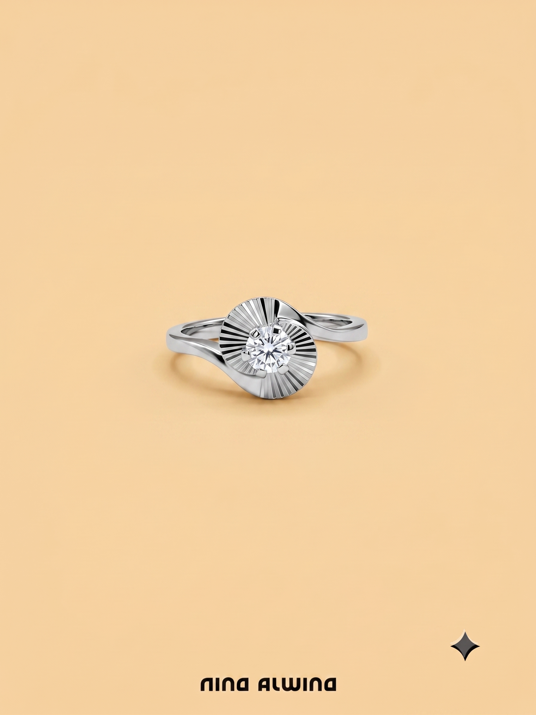 #1110 Solid 14k Diamond Ring - US size 6