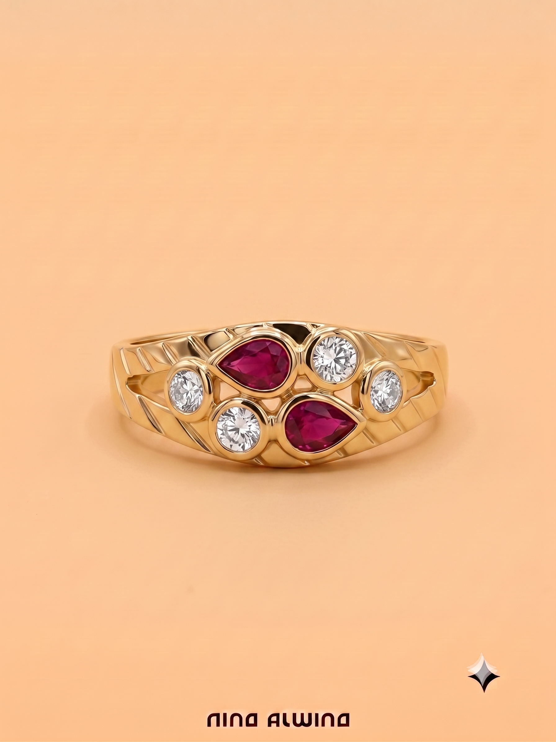 #1213 8k Ring mit Rubin & Zirkonia - RG 62