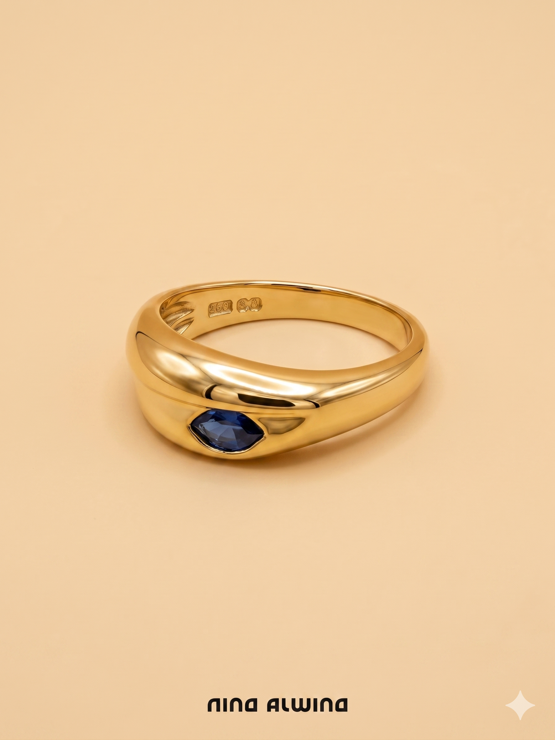 #893 14k Ring mit Saphir - RG 55