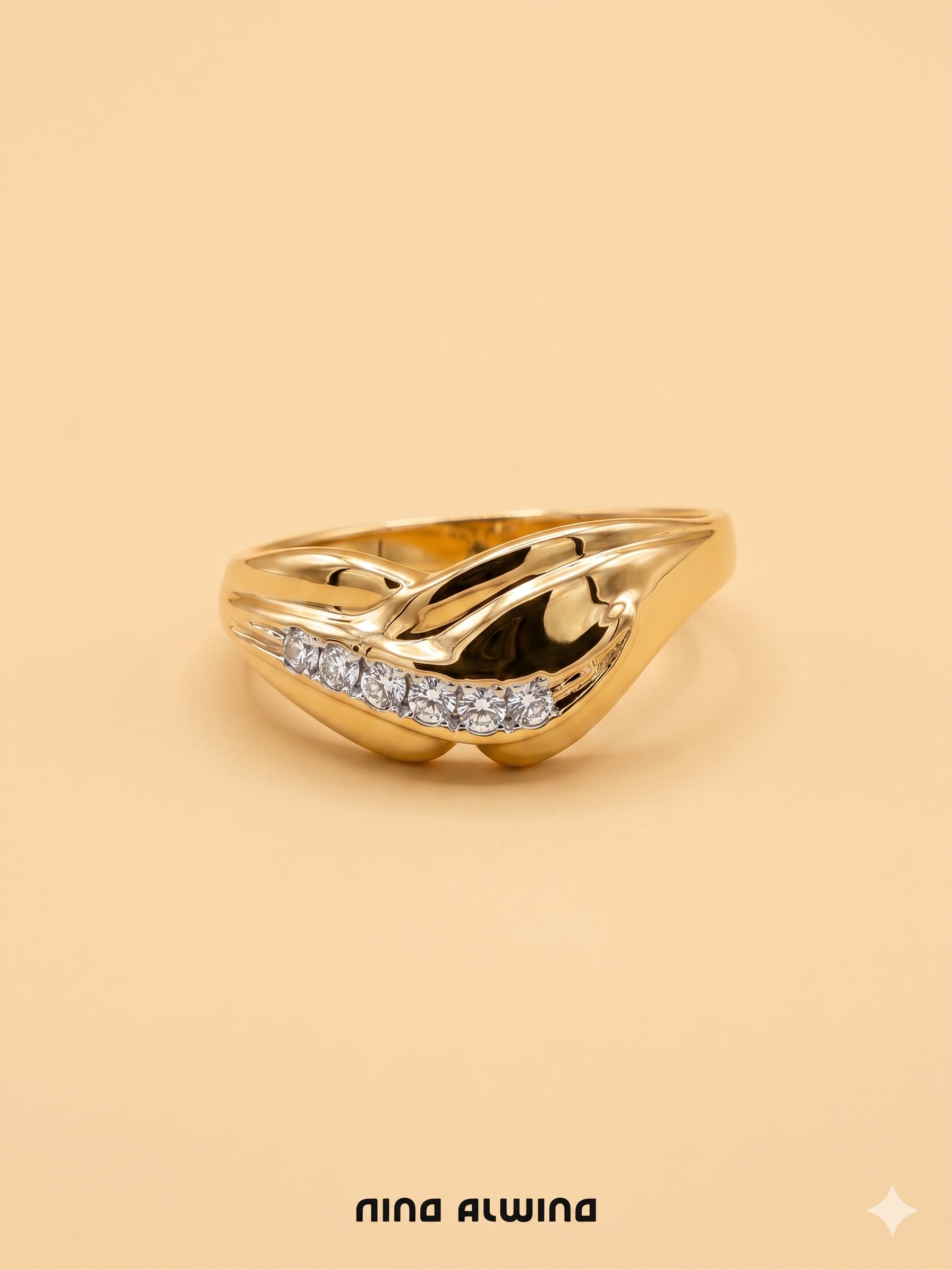#893 14k Ring mit Zirkonen - RG 60