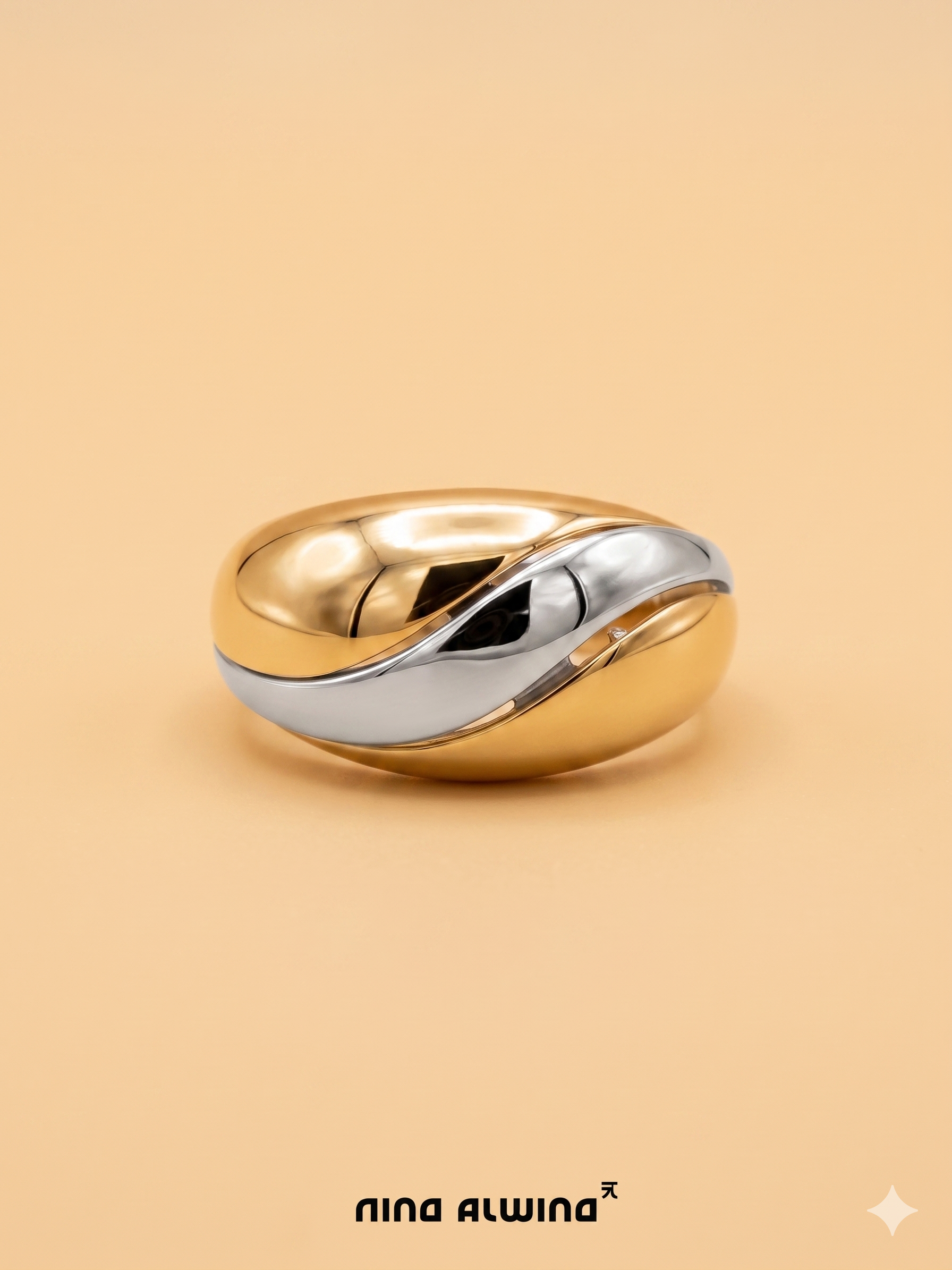 #1075 8k Ring mit Weißgold - RG 56