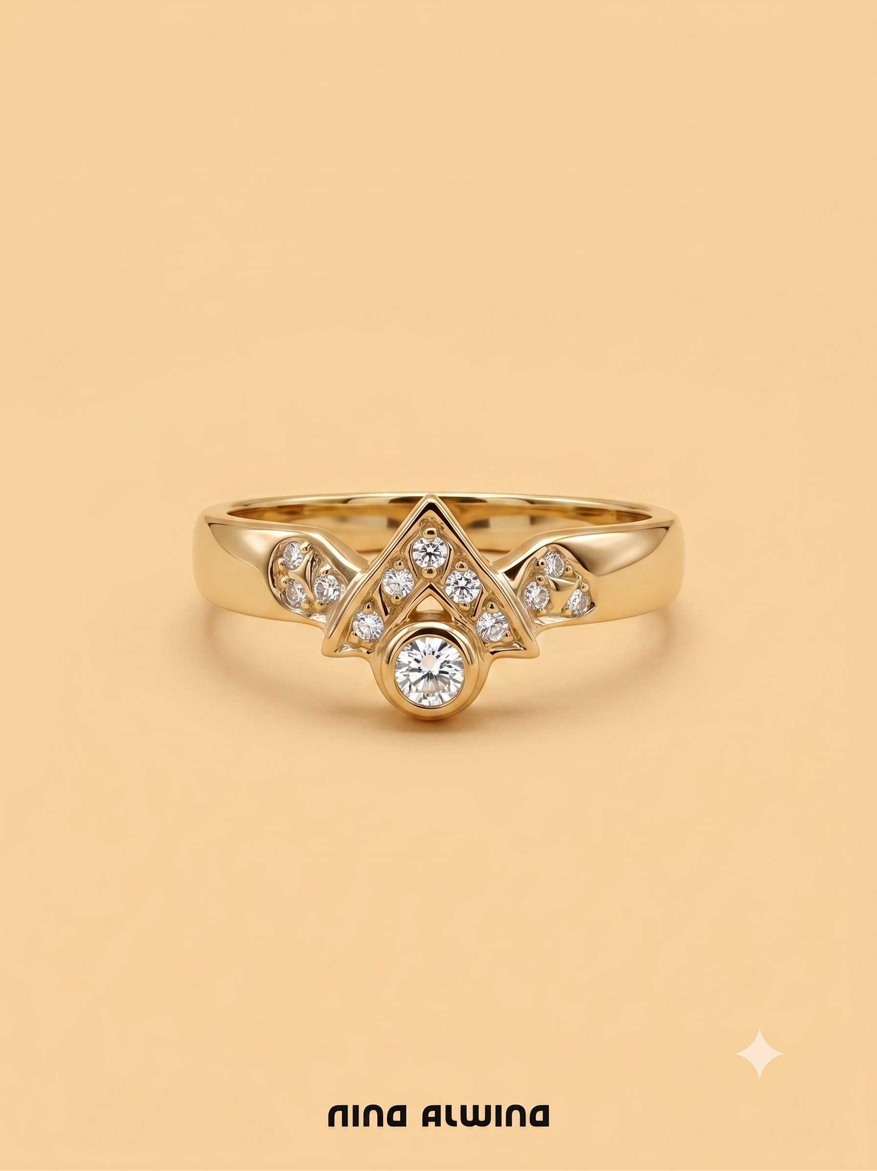 #1099 8k Ring mit 12 Diamanten - RG 57