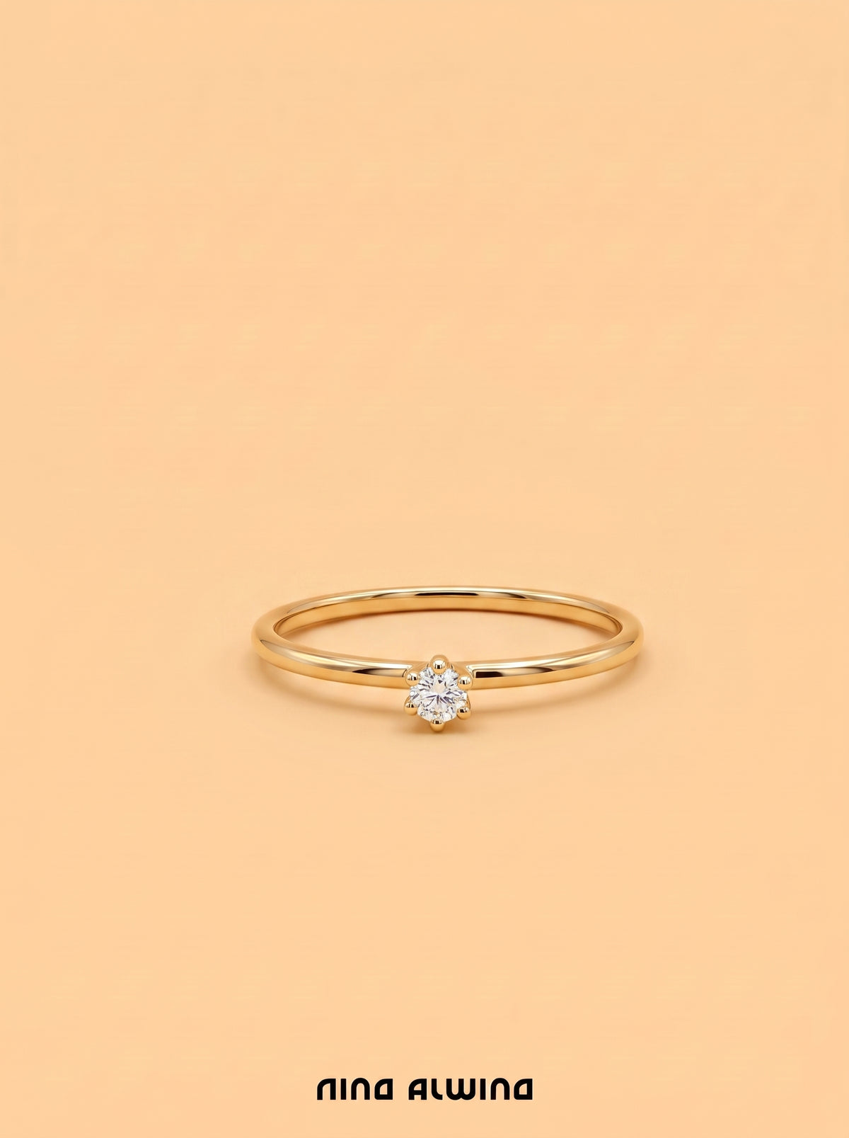 #1390 18k Ring mit Diamant - RG 52