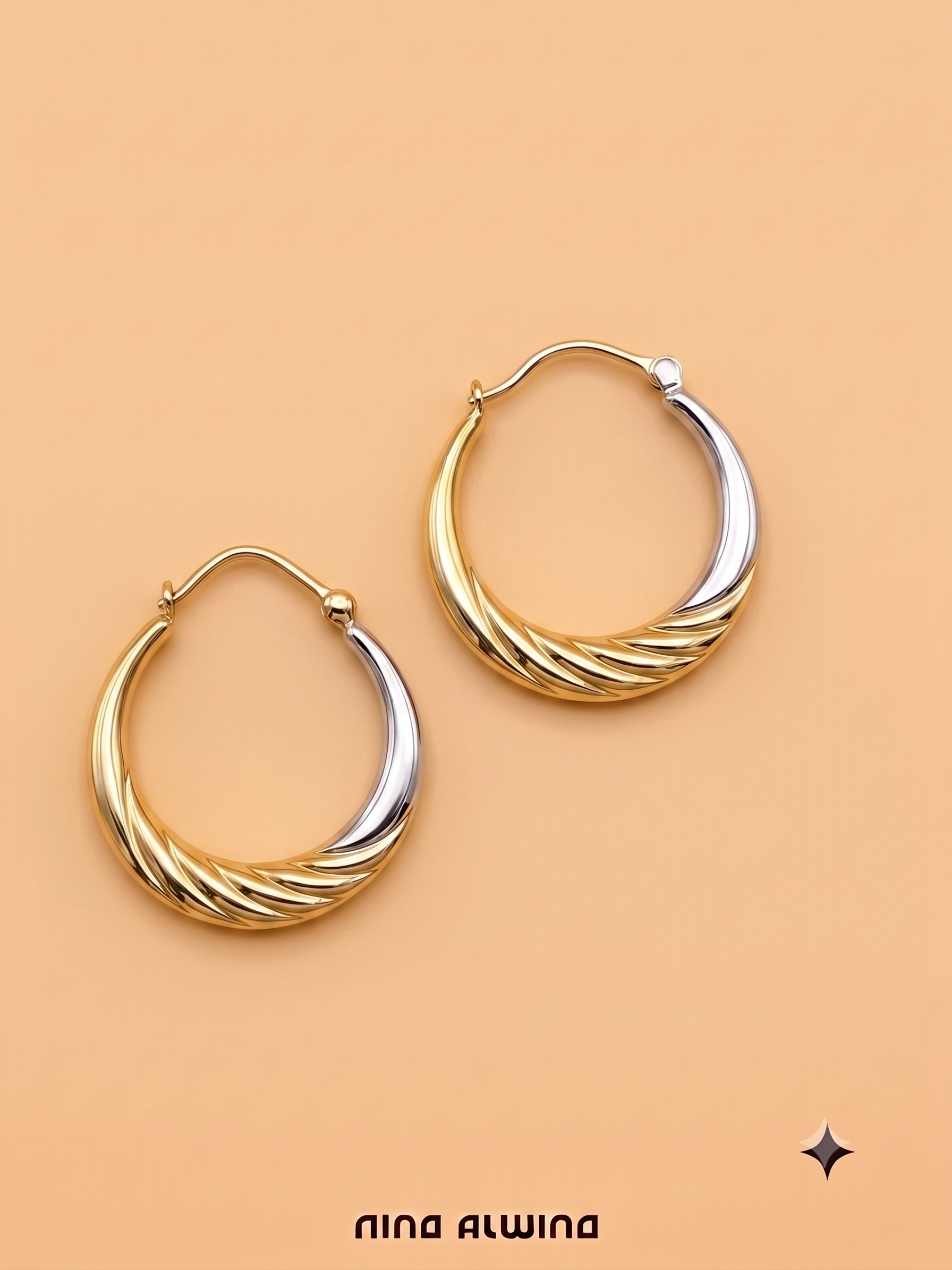 #1200 14k White Gold Hoops - 2.2cm