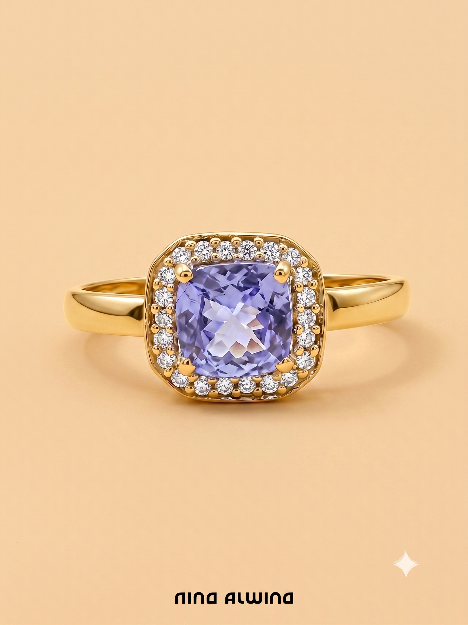 #1211 9k Ring mit Tansanit & Diamanten - RG 60