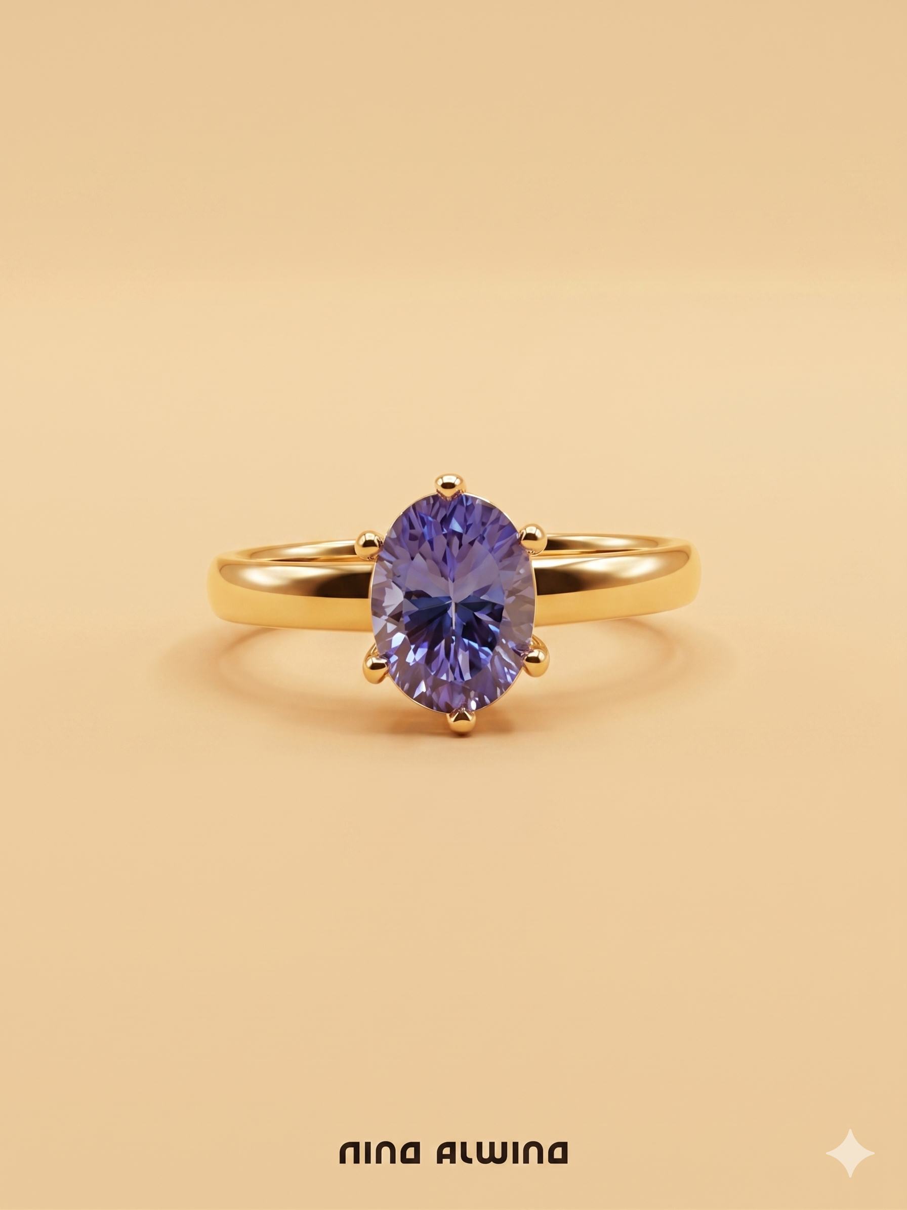 #926 Massiver 9k Ring mit Tansanit - RG 59.5