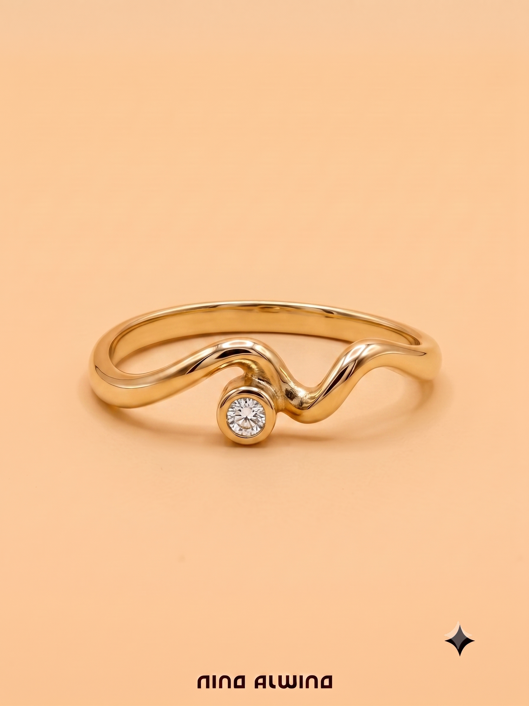 #1175 Massiver 14k Ring mit Diamant - RG 54