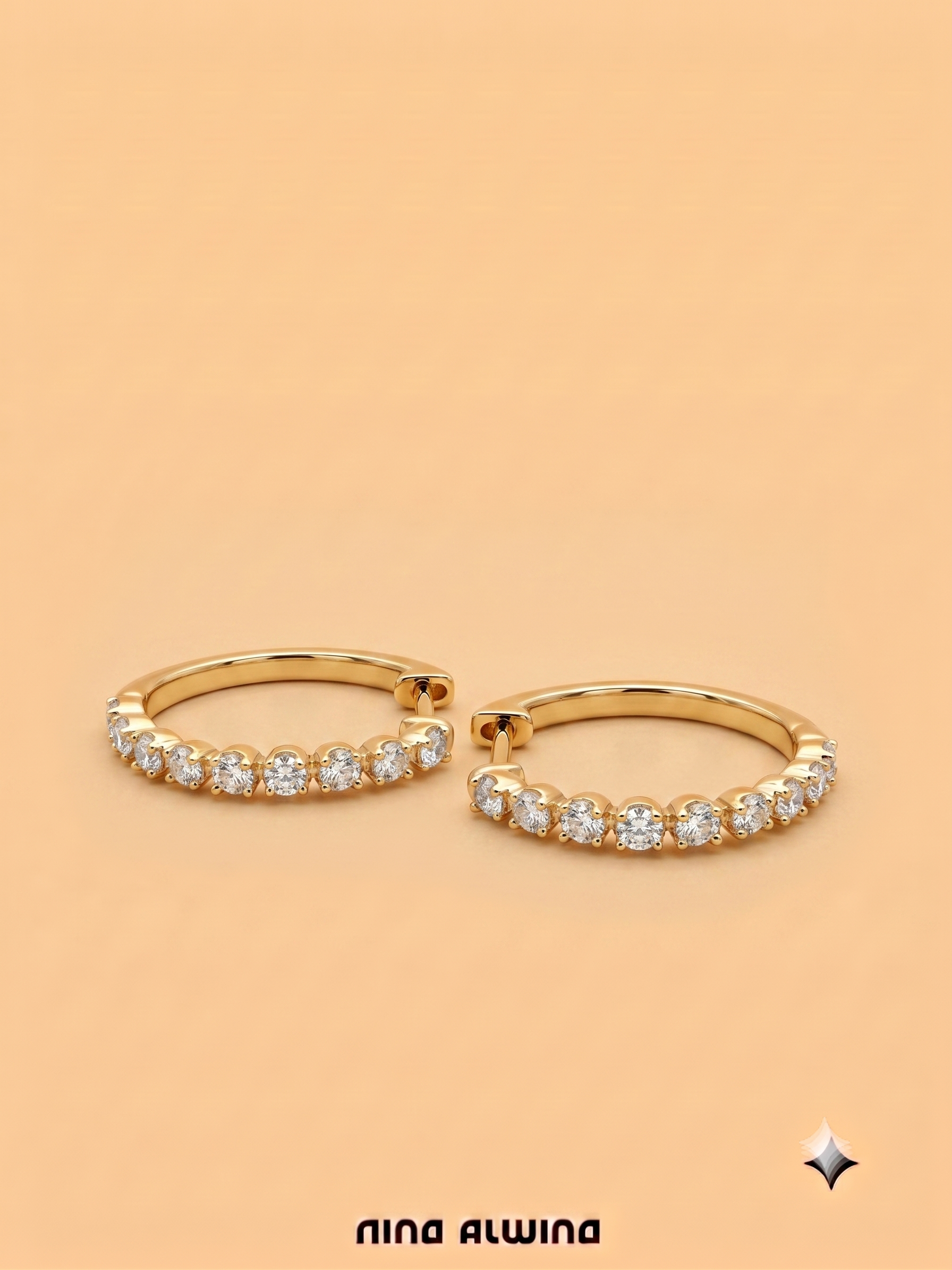 #1134 14k Creolen mit 18 Brillanten
