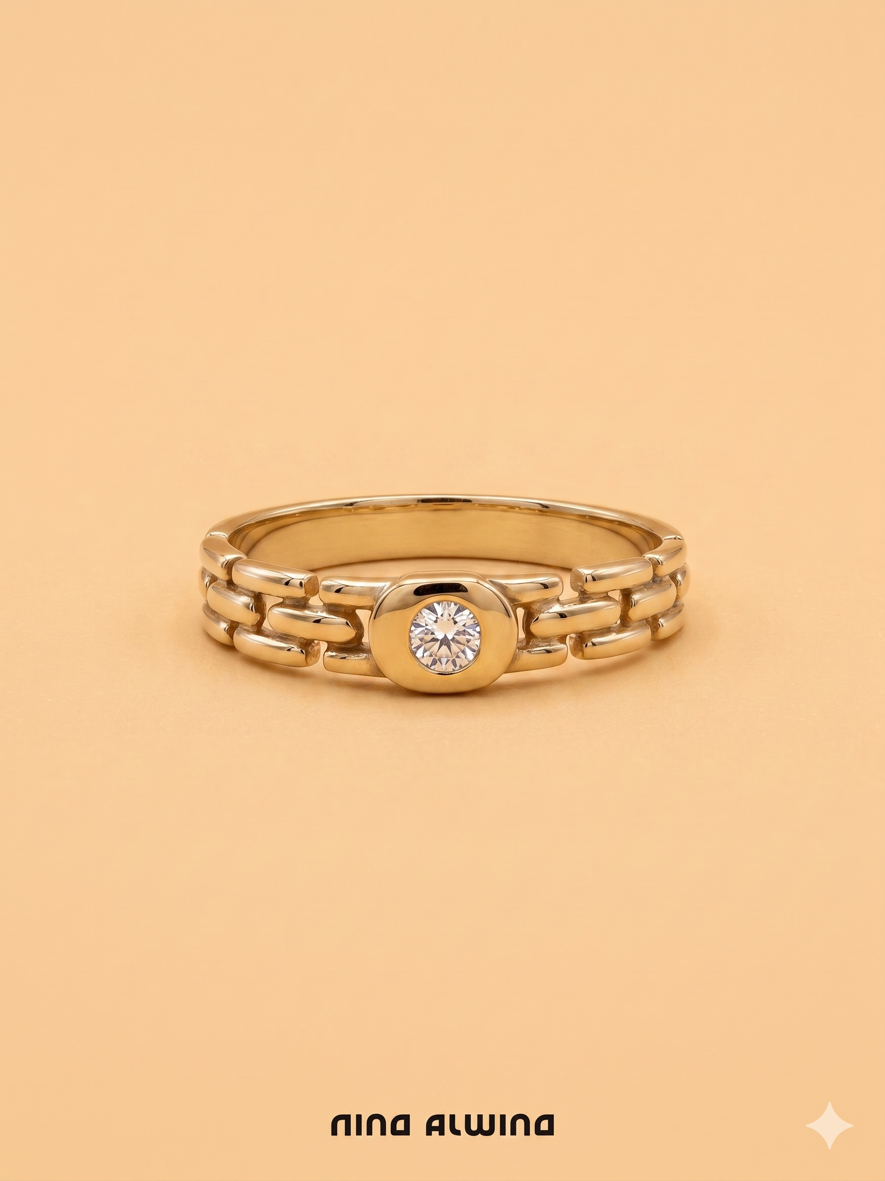 #1022 14k Ring mit Diamant - RG 56