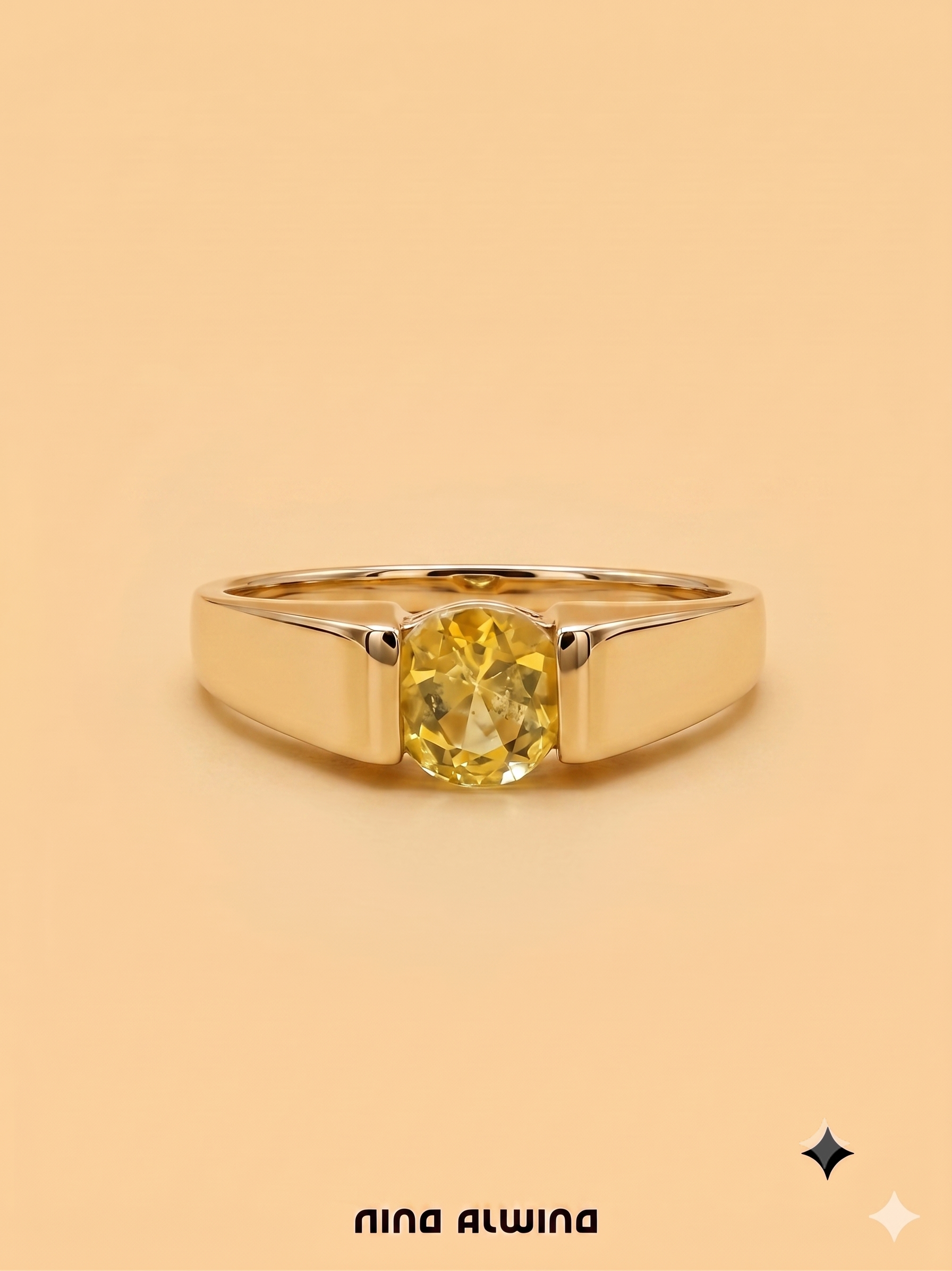 #1214 9k Ring mit Citrin - RG 63