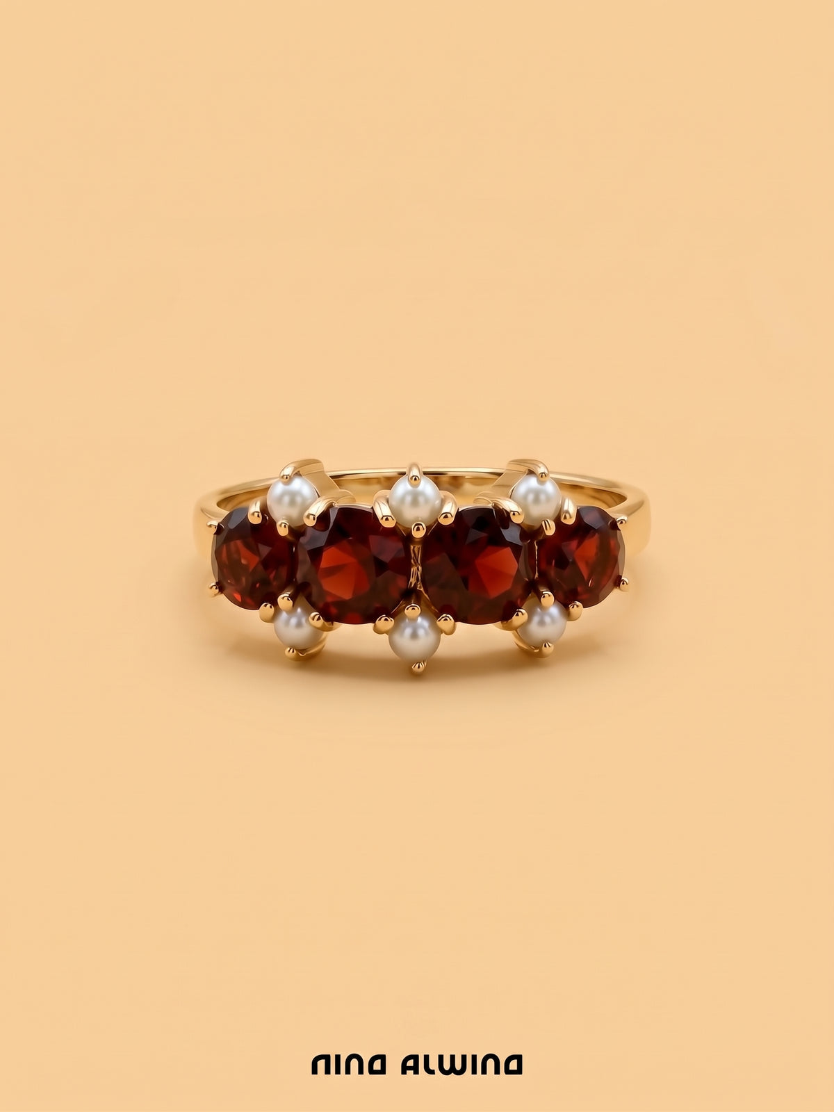 #1356 8k Ring with Onyx - Ring Size 55