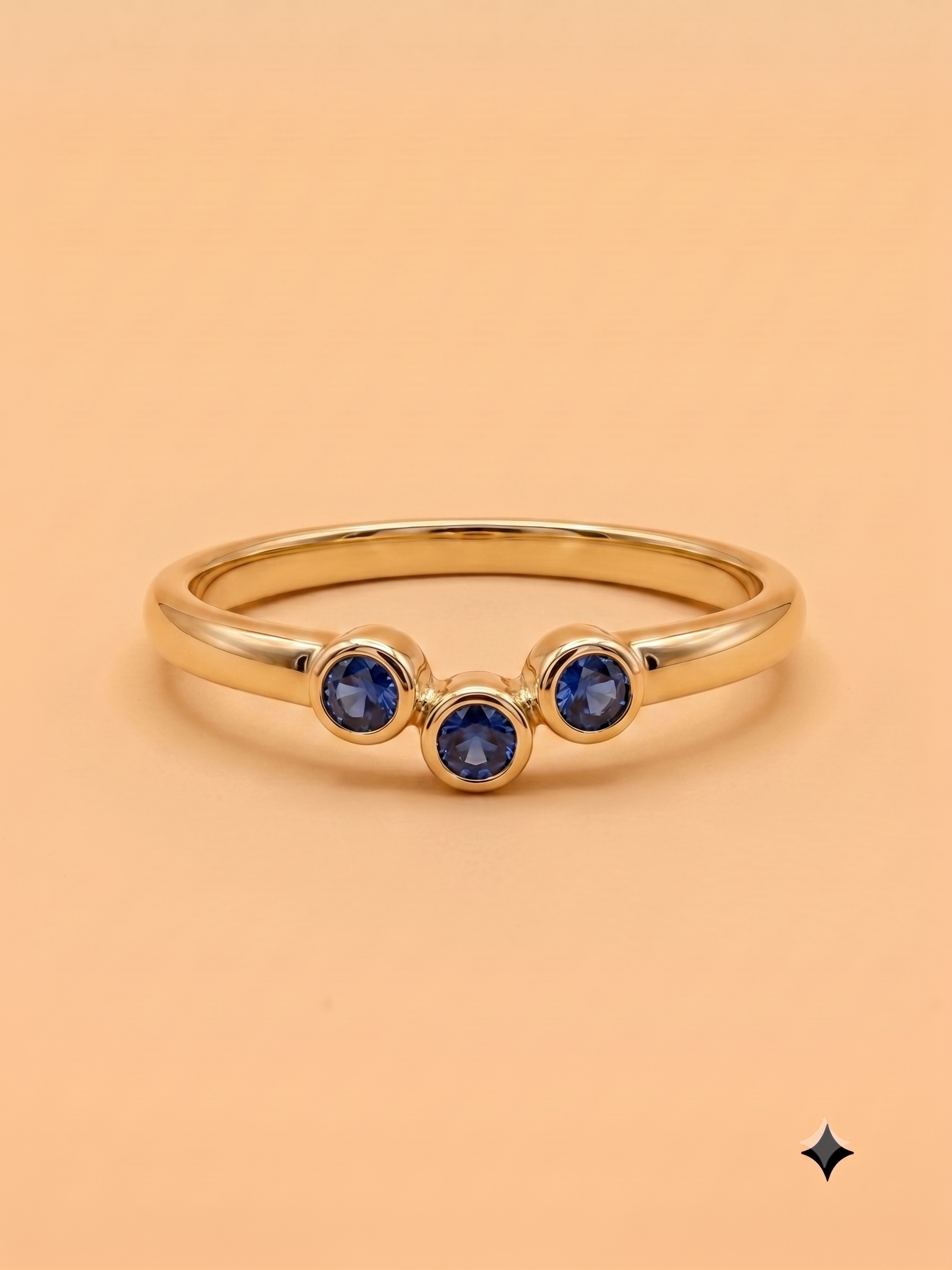 #1214 8k Ring mit Saphir - RG 56