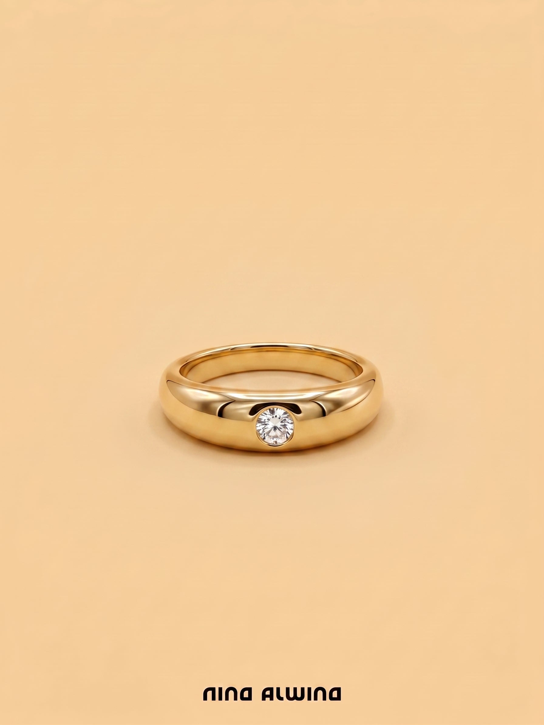 #1313 8k Taufring mit Zirkonia - 1.1cm