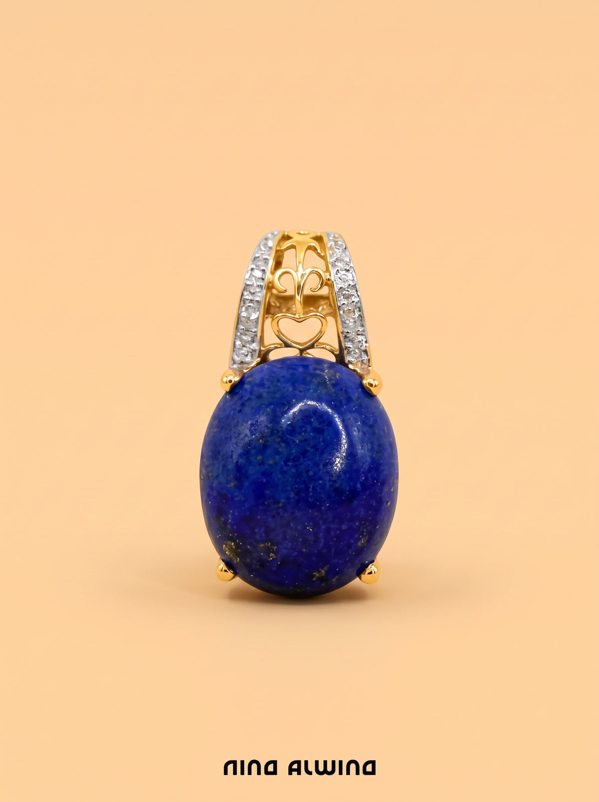 #1418 8k Anhänger Lapislazuli & Diamanten -2.2cm