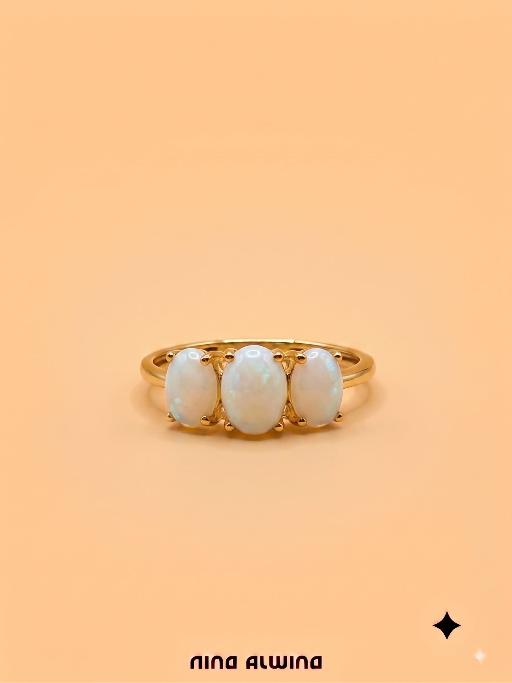 #1247 8k Ring mit 3 Opalen - RG 55