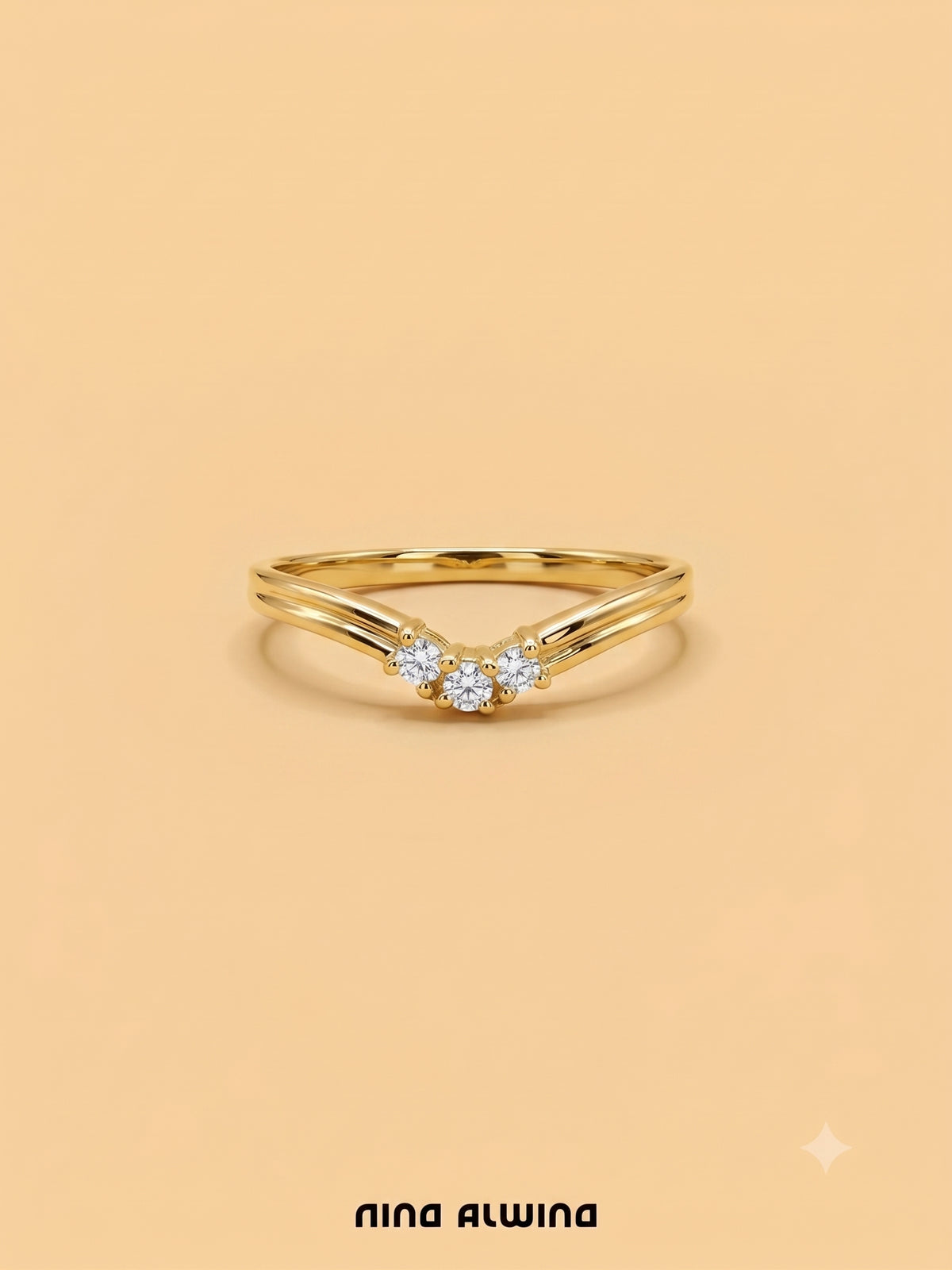 #1364 9k Ring mit Diamanten - RG 51