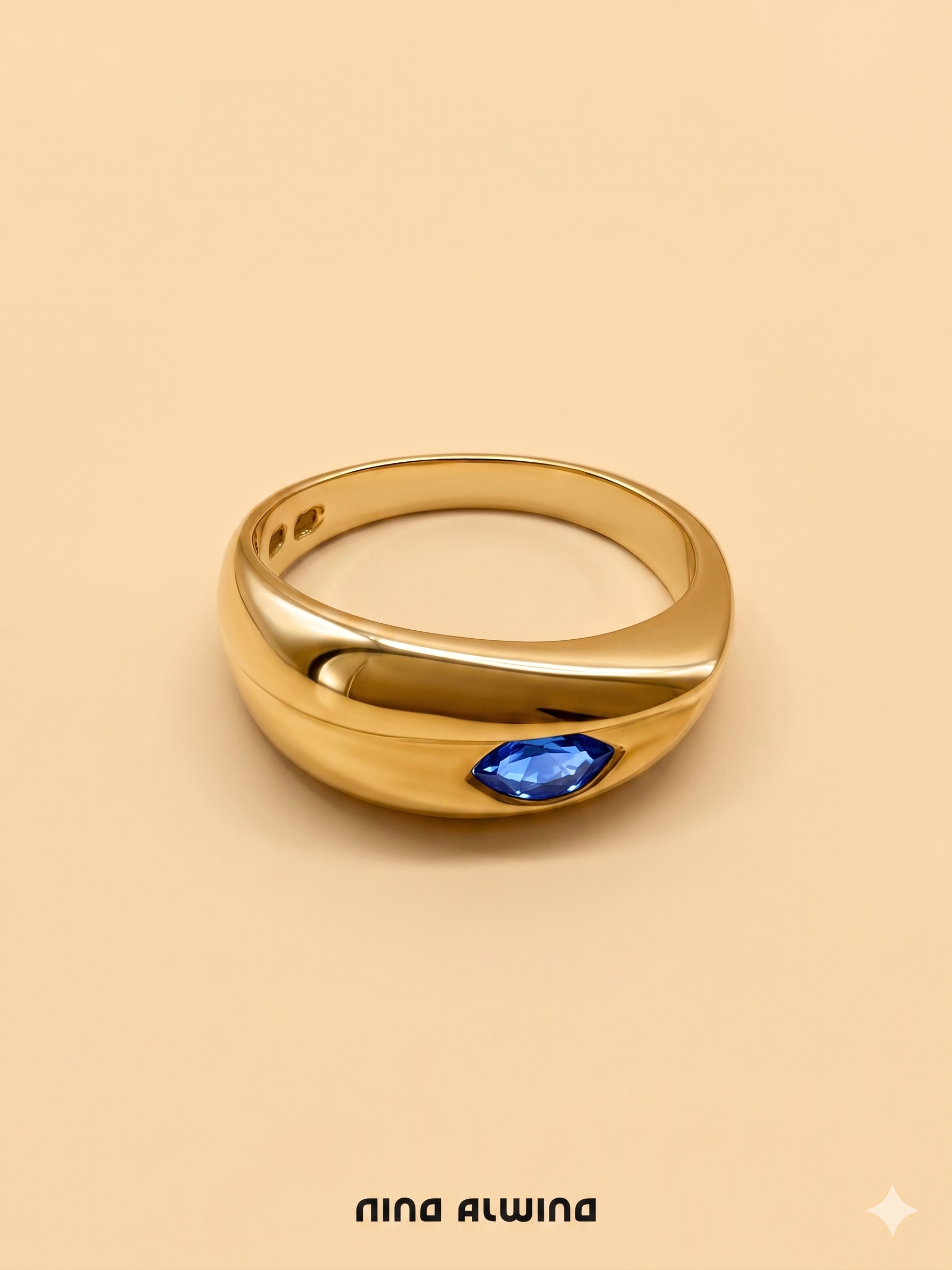 #893 14k Ring mit Saphir - RG 55