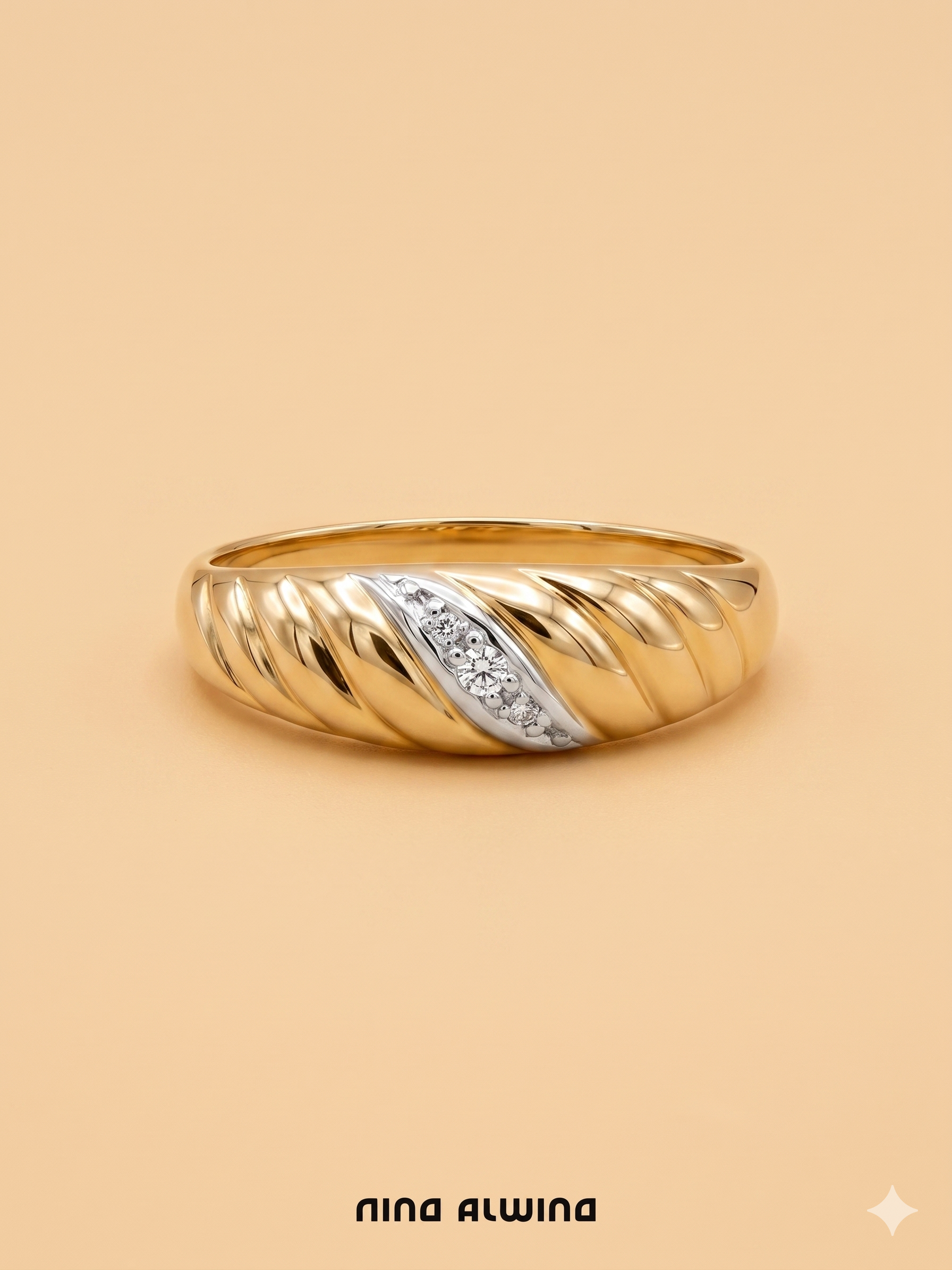 #1073 8k Ring mit Diamant - RG 54