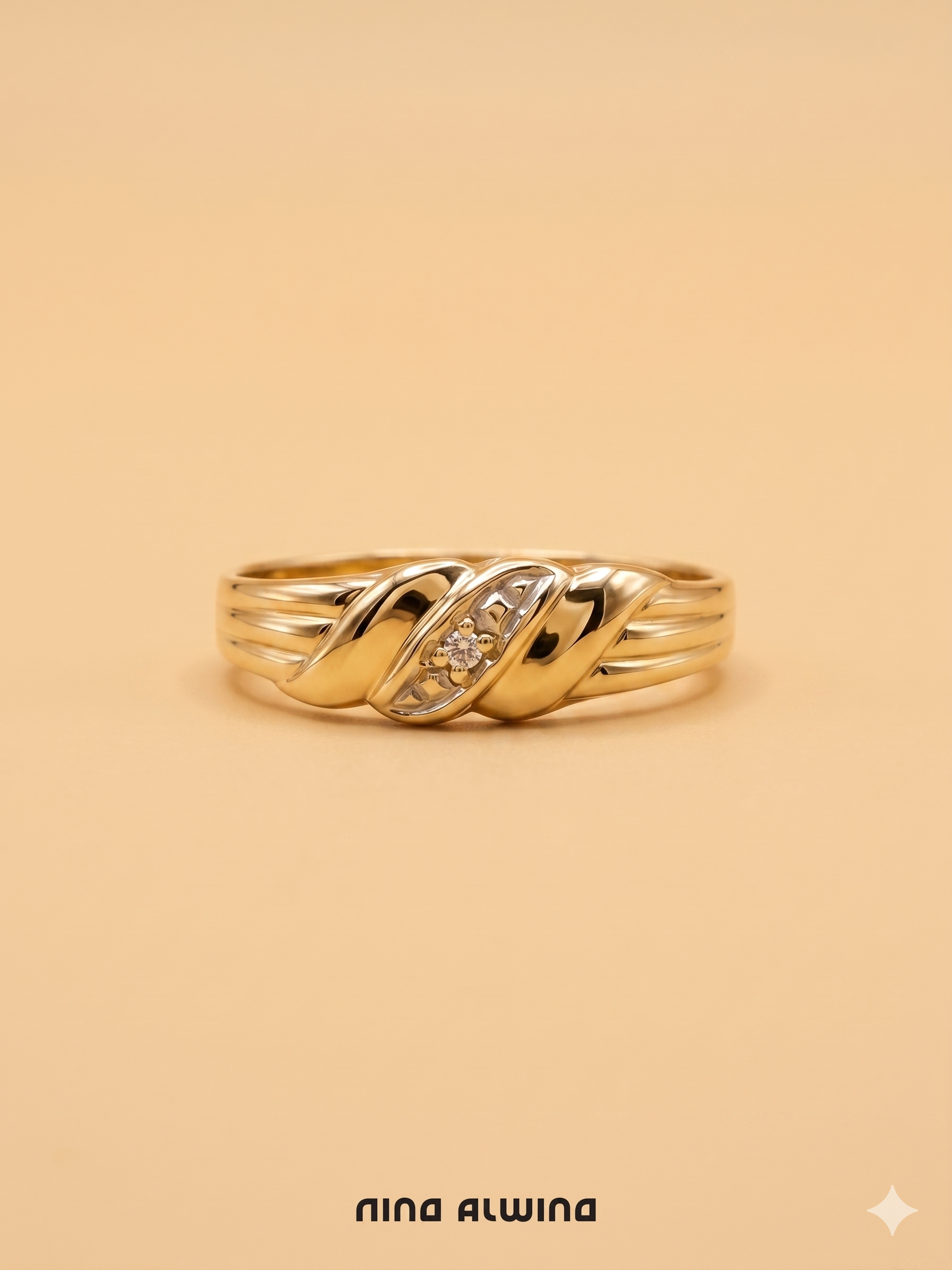 #357 8k Ring mit Diamant - RG 55