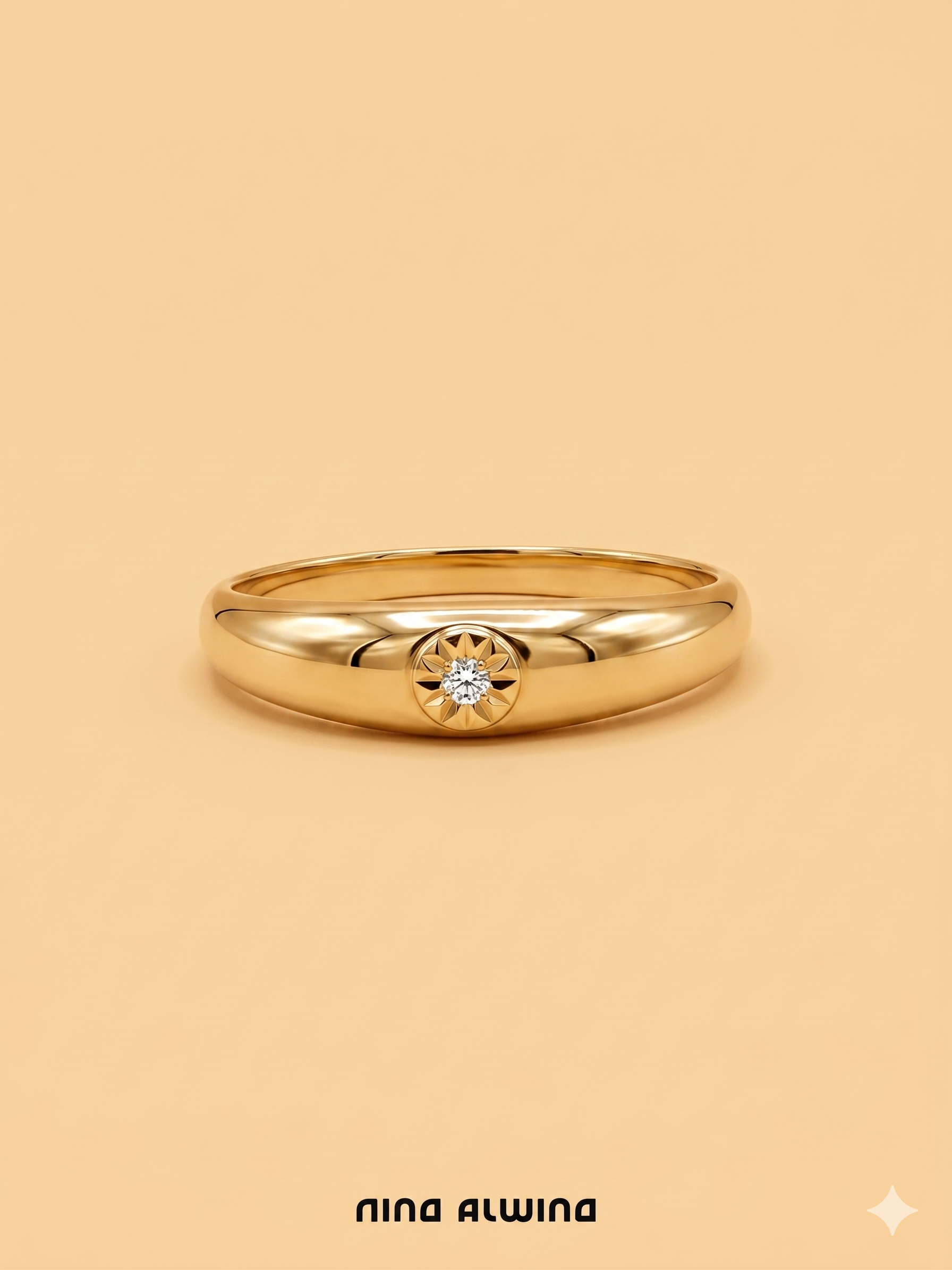 #1077 8k Ring mit Diamant - RG 50