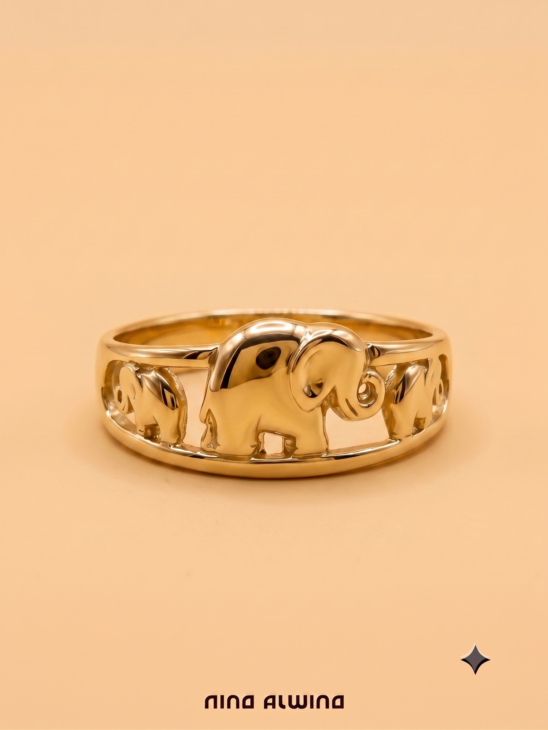 #1163 14k Ring Elefant - RG 64