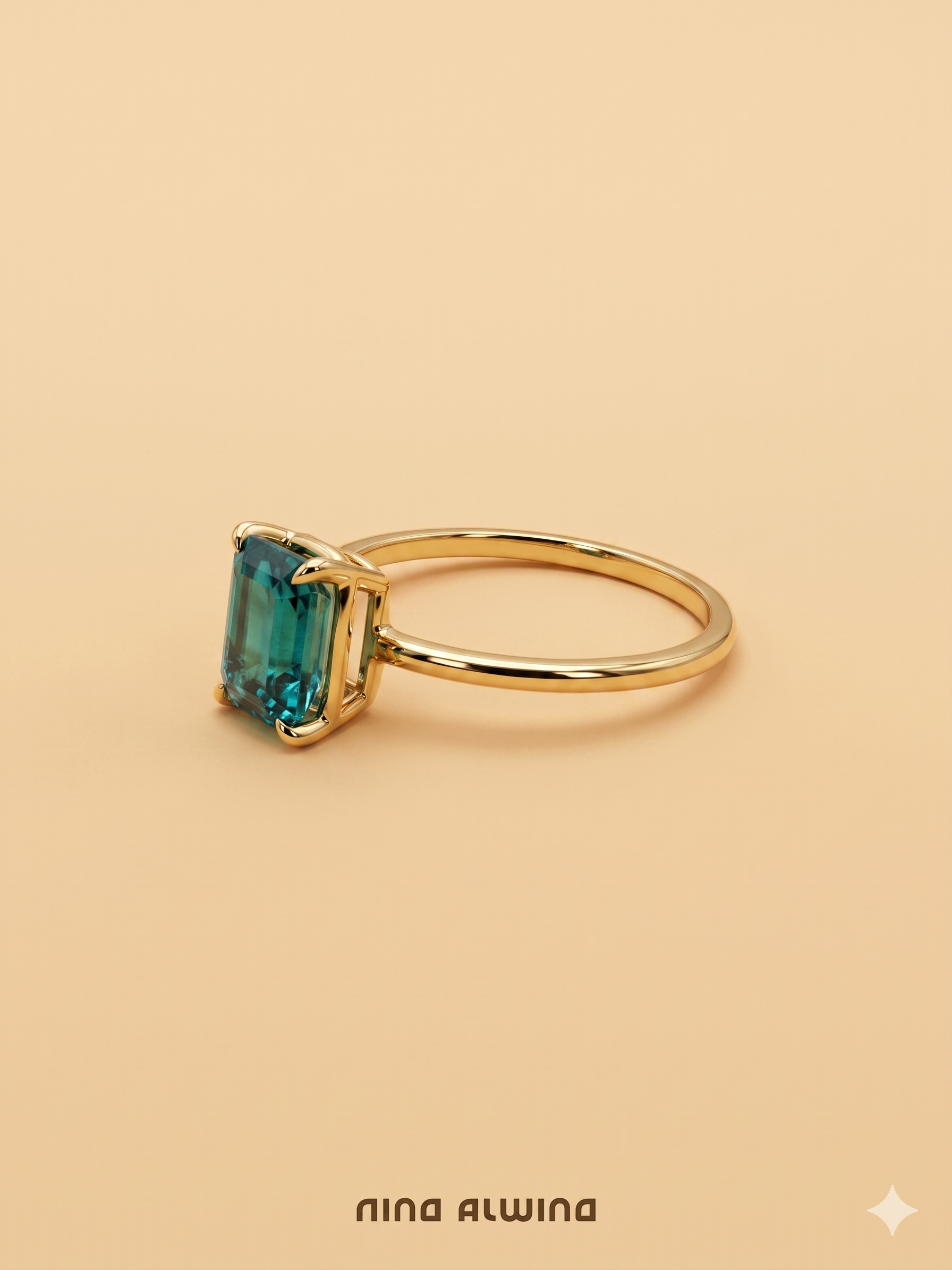 #901 14k Ring mit Smaragd - RG 51