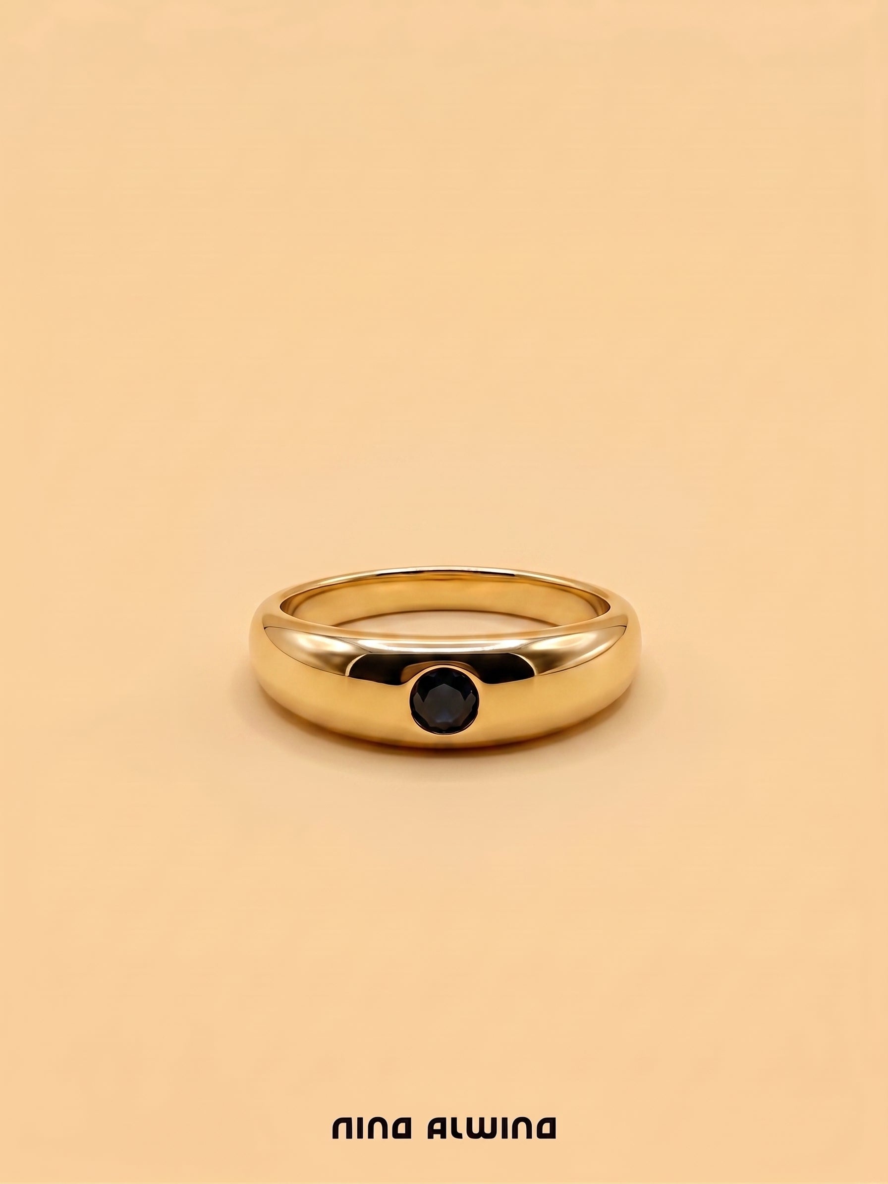 #1314 8k Taufring mit Saphir - 1.1cm