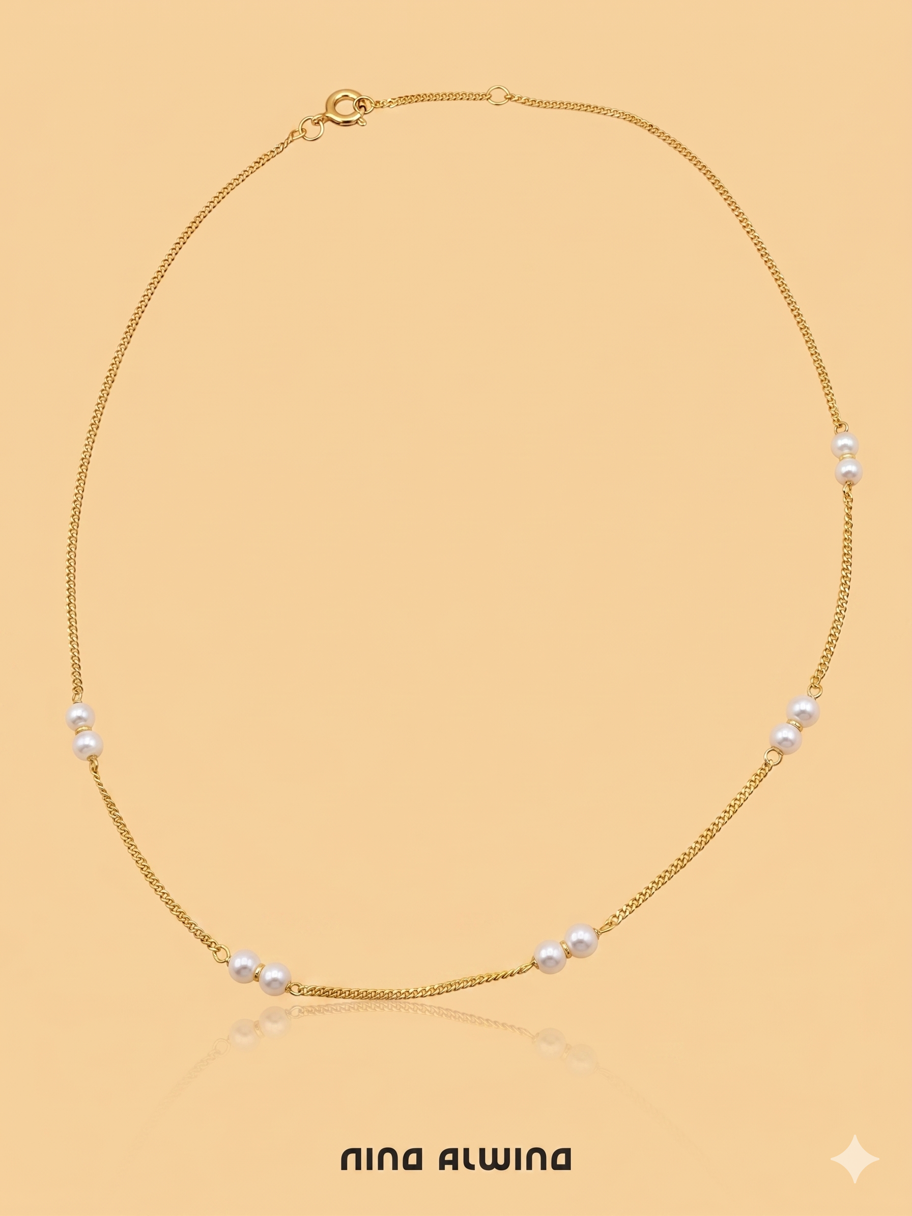 #949 8k Kette mit Perlen - 40cm