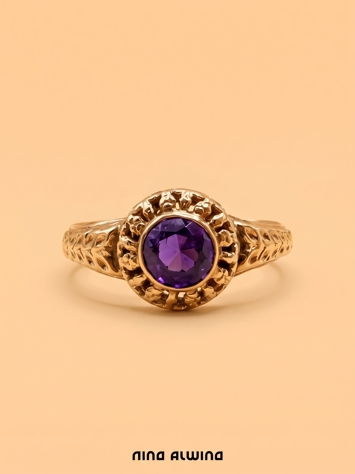 #1402 14k Ring mit Amethyst - RG 55.5