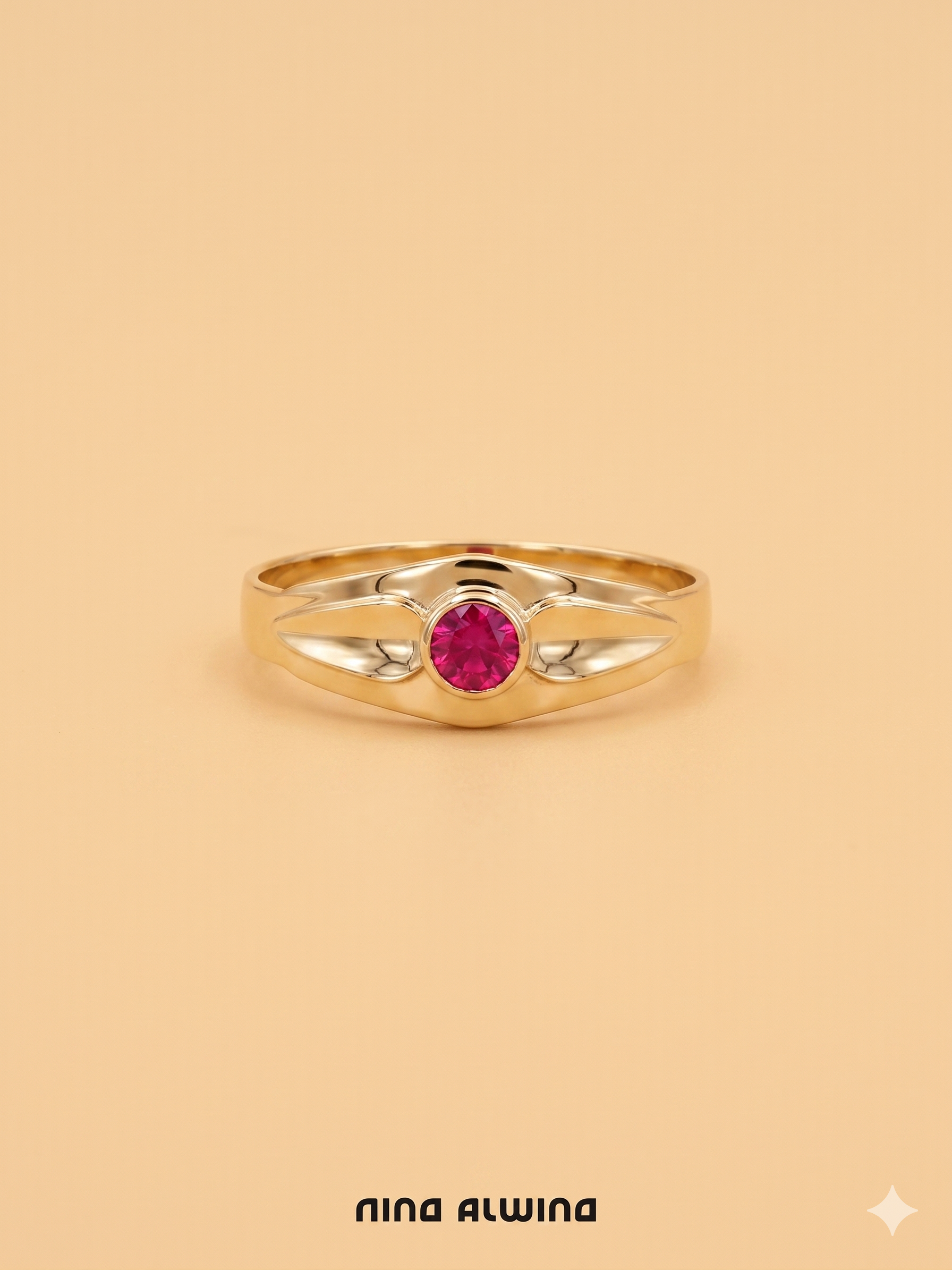 #1004 14k Ring mit Rubin - RG 59