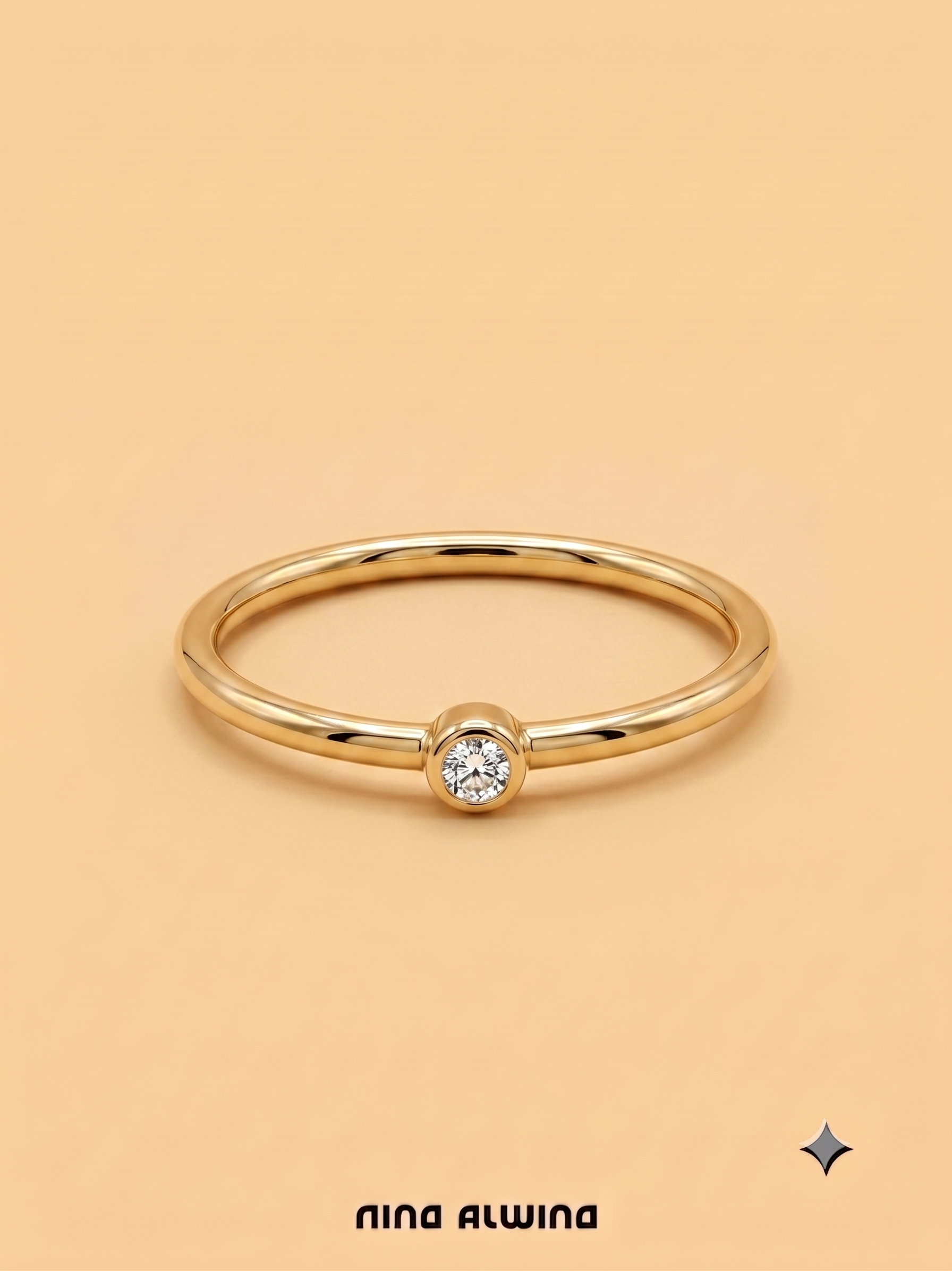 #1131 14k Ring mit Diamant - RG 54
