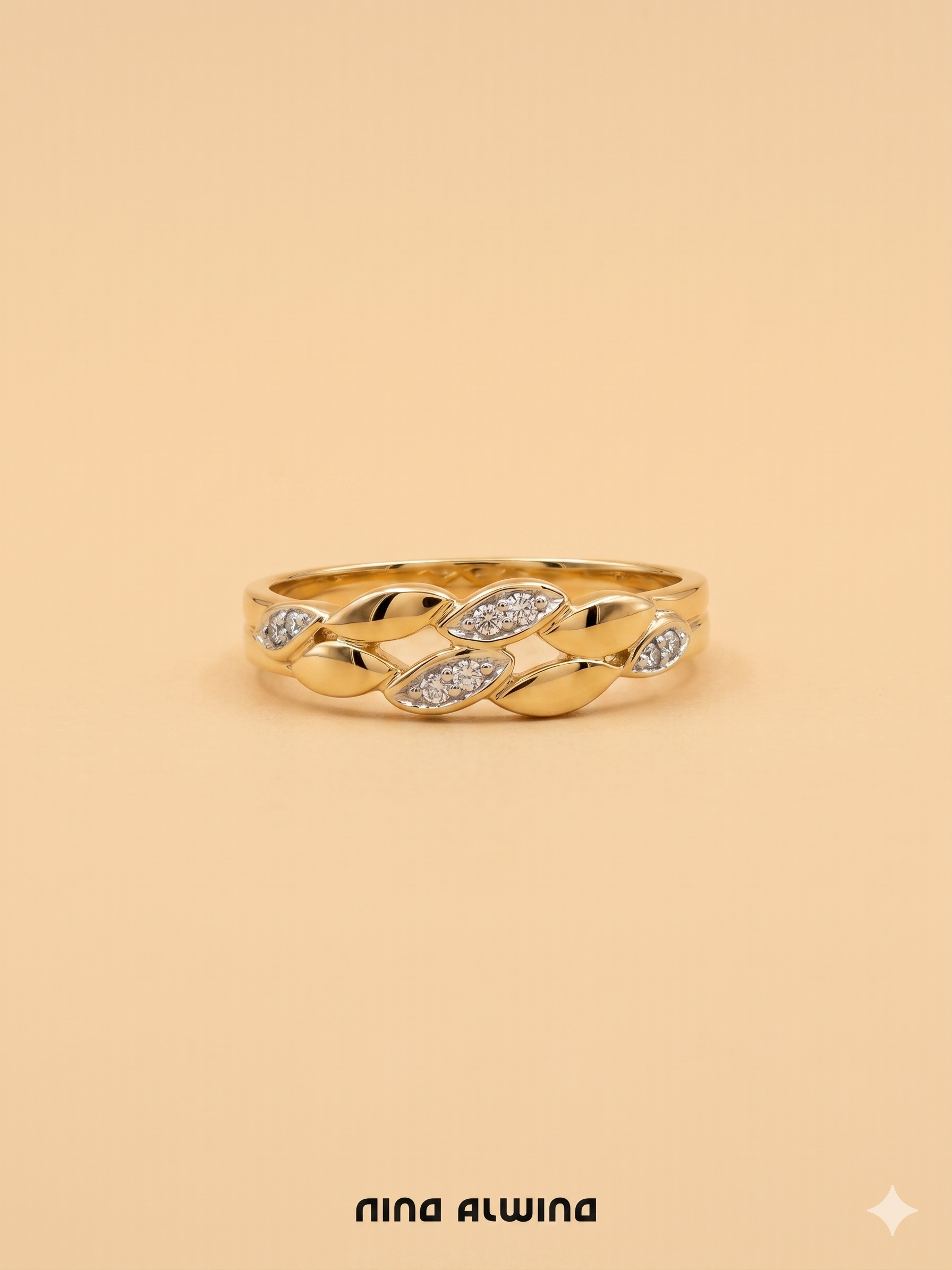 #1008 8k Ring mit 4 Diamanten - RG 58