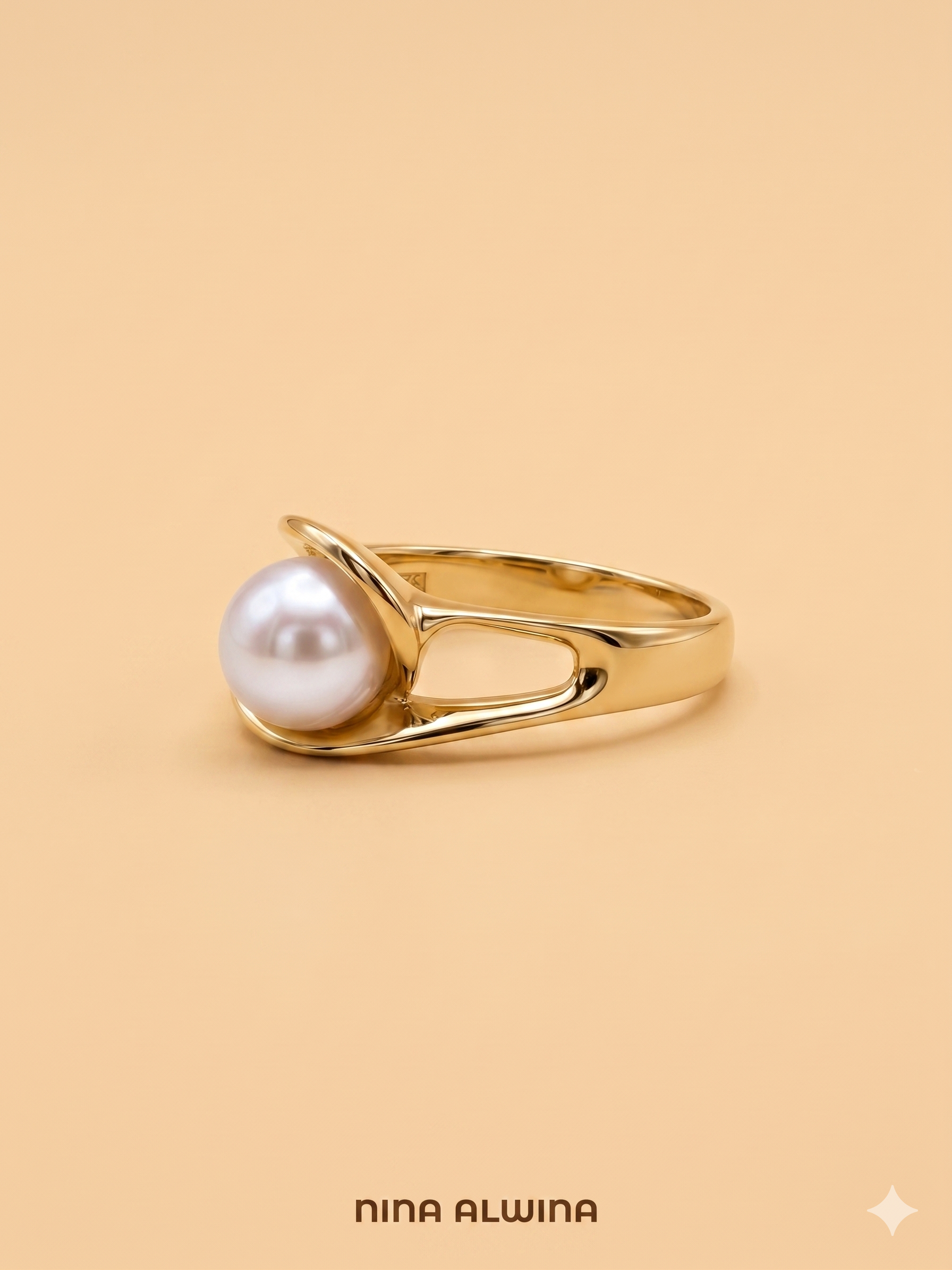 #927 14k Ring mit Perle - RG 53