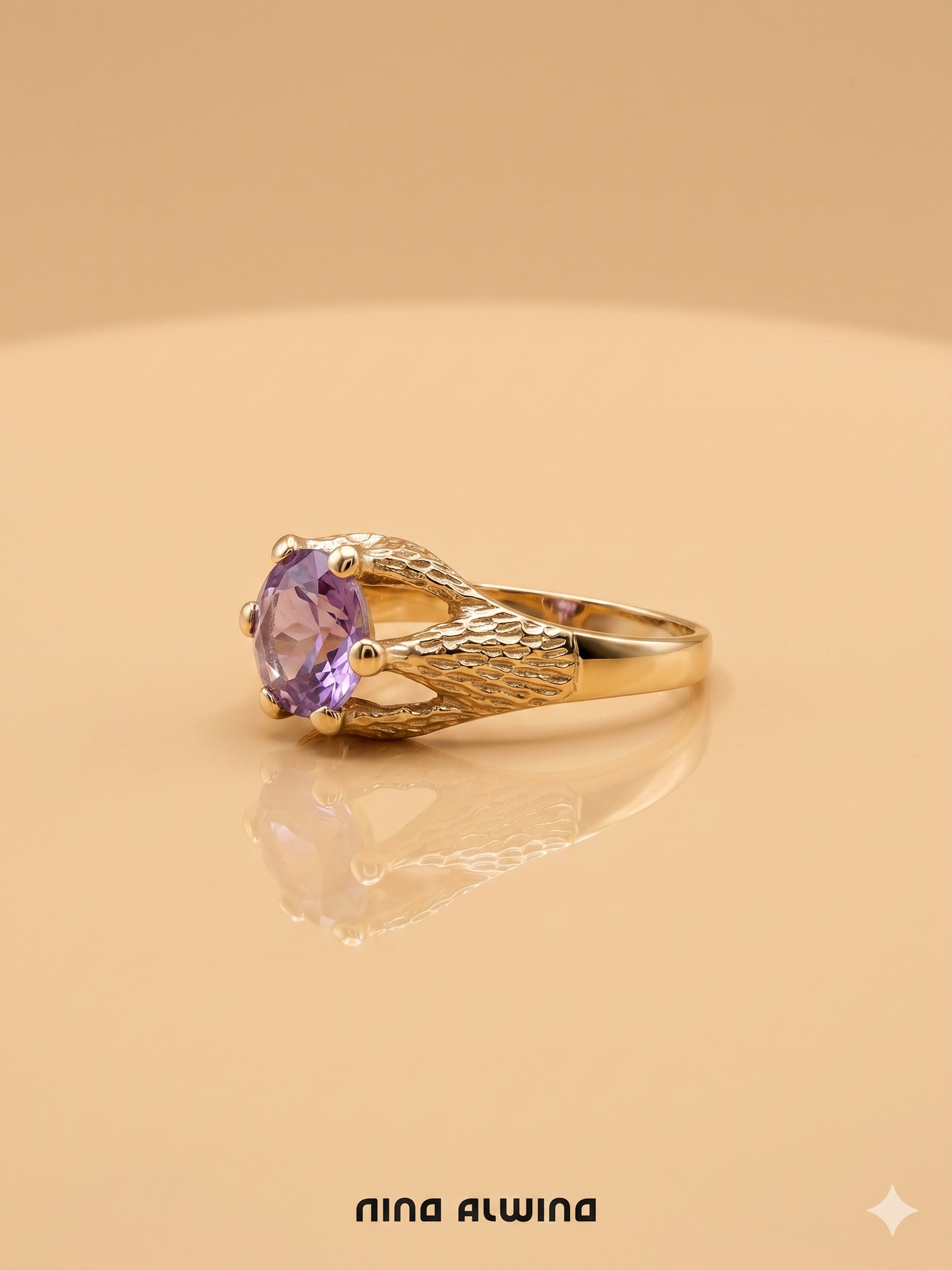 #998 8k Ring mit Amethyst - RG 54