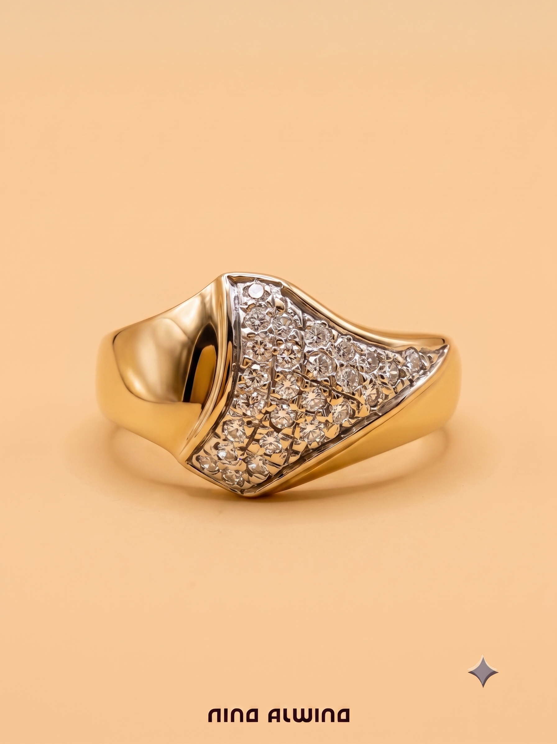 #1166 14k Ring mit Zirkonia - RG 59.5