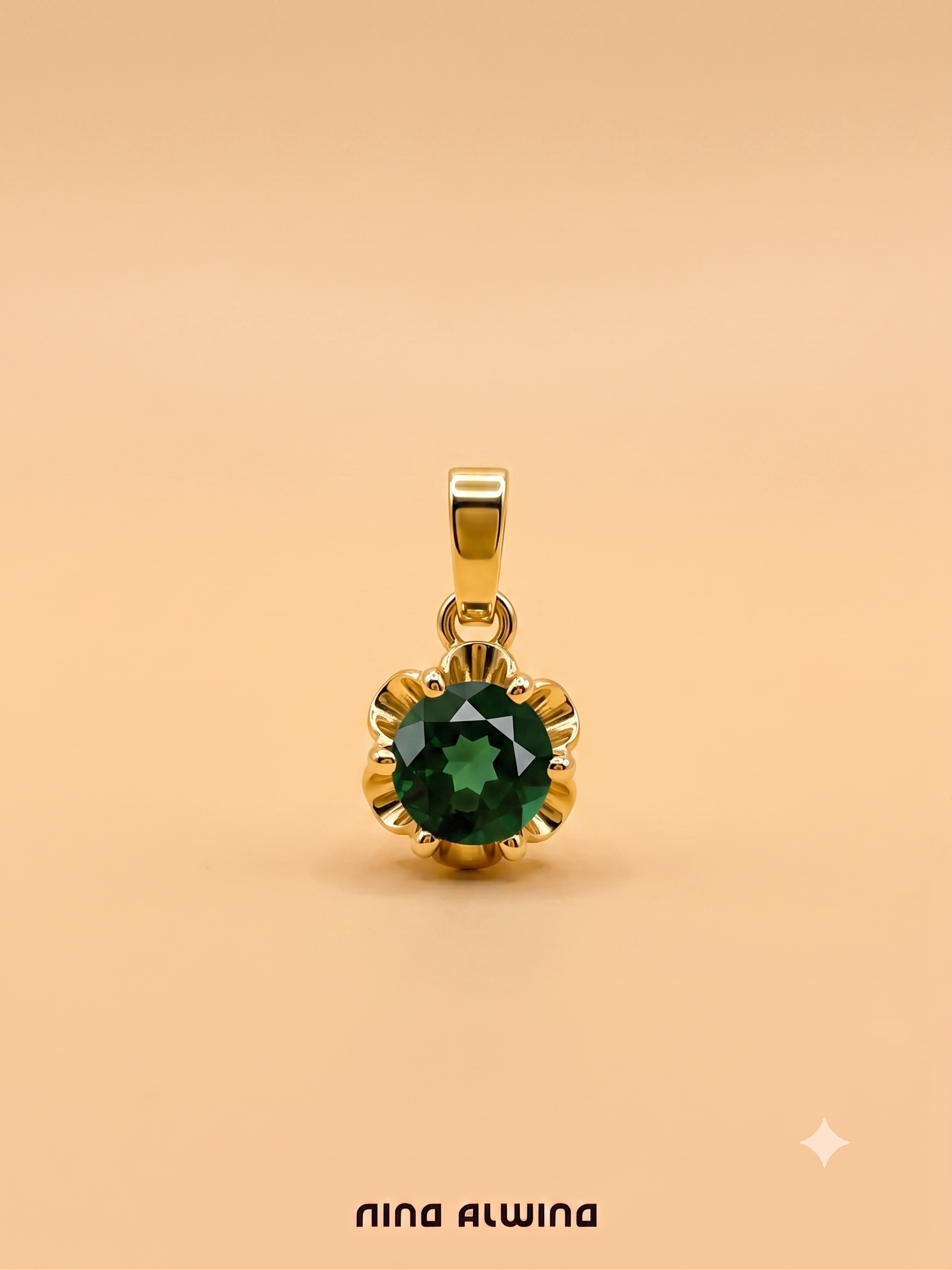 #1155 14k Anhänger Peridot - 1.6cm