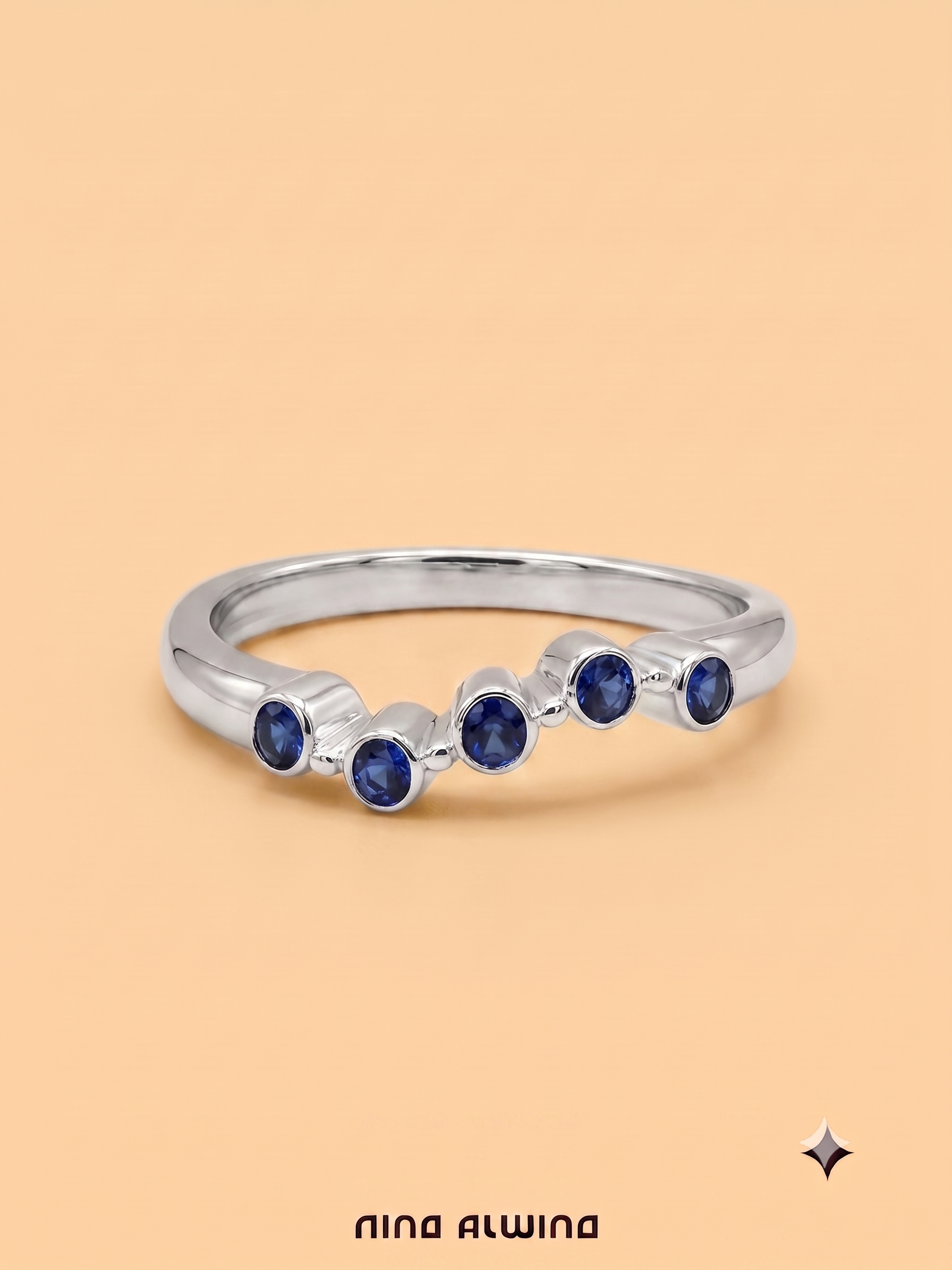 #1212 8k Ring mit Saphiren - RG 53.5