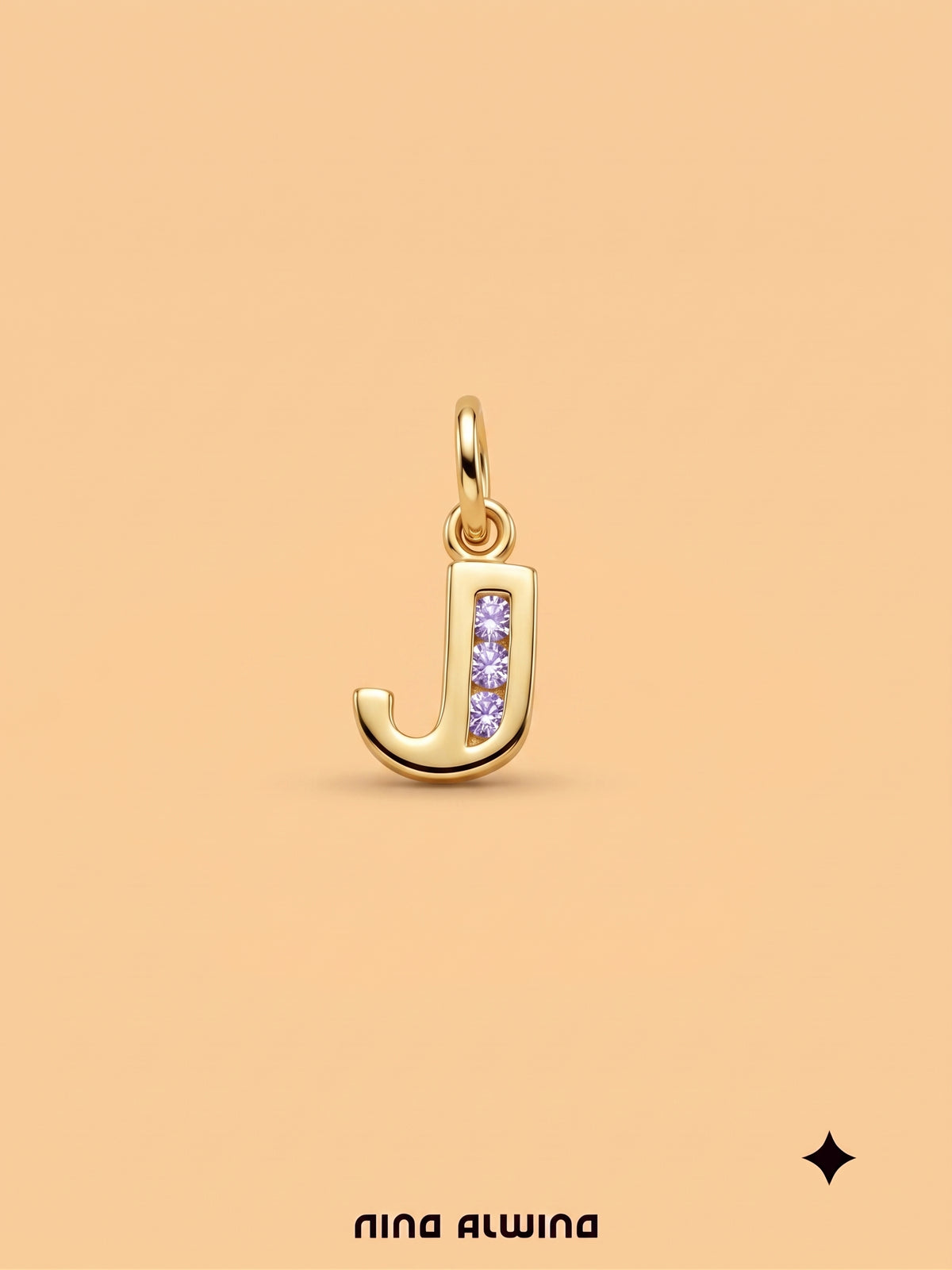 #1329 8k Anhänger "J" - 1.3cm