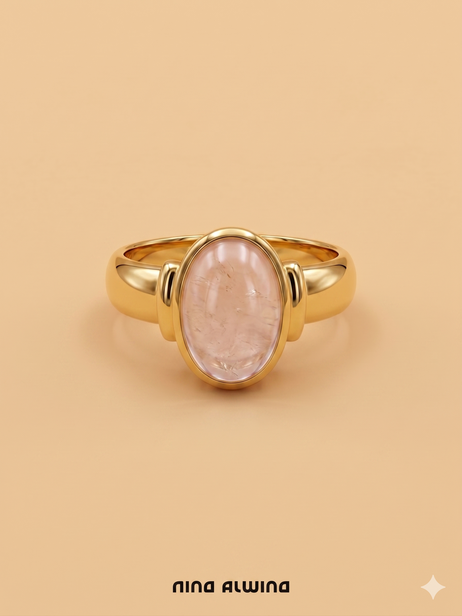 #963 Massiver 8k Ring mit Rosenquarz - RG 55