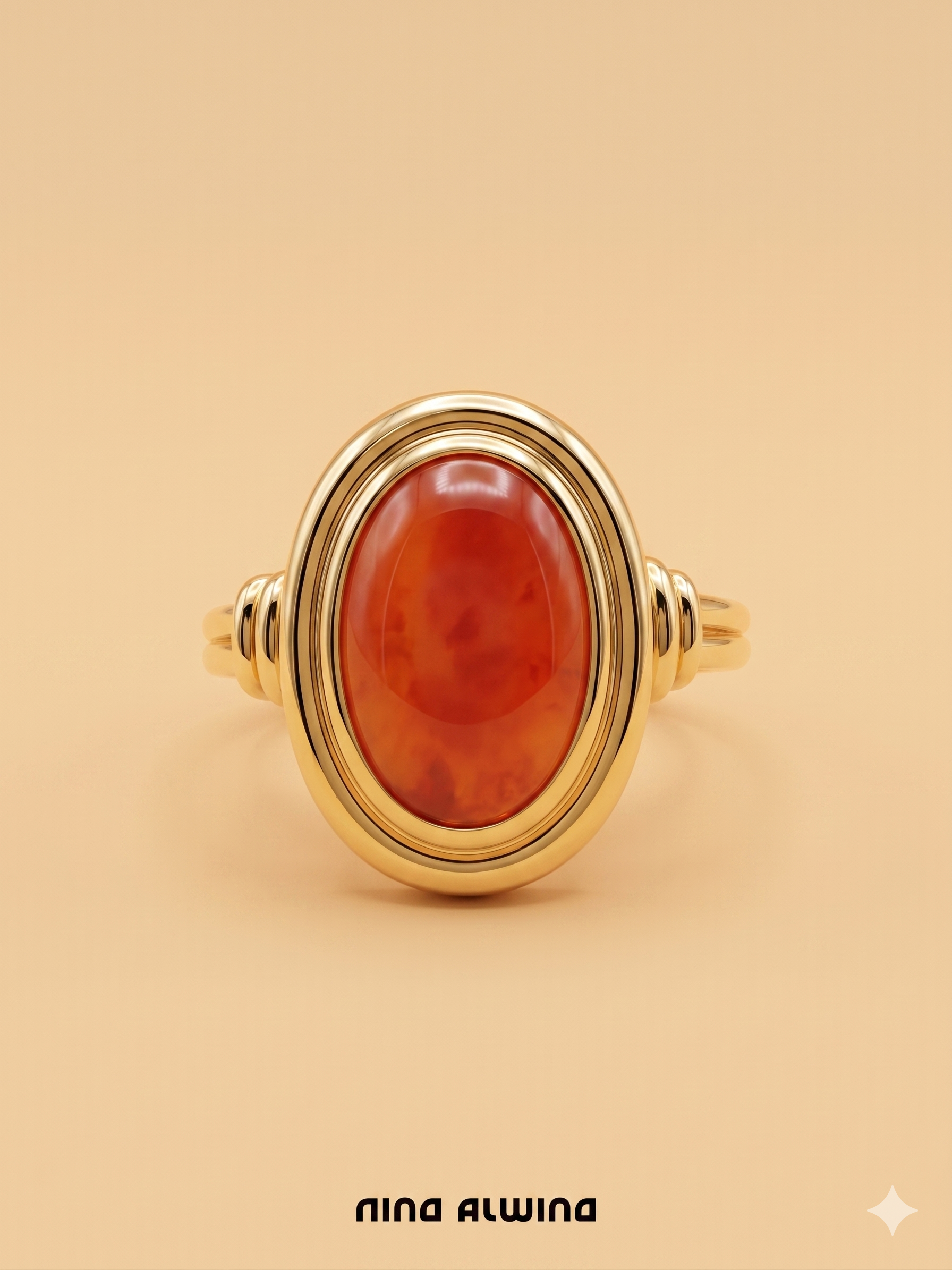 #1071 8k Ring mit Koralle - RG 54