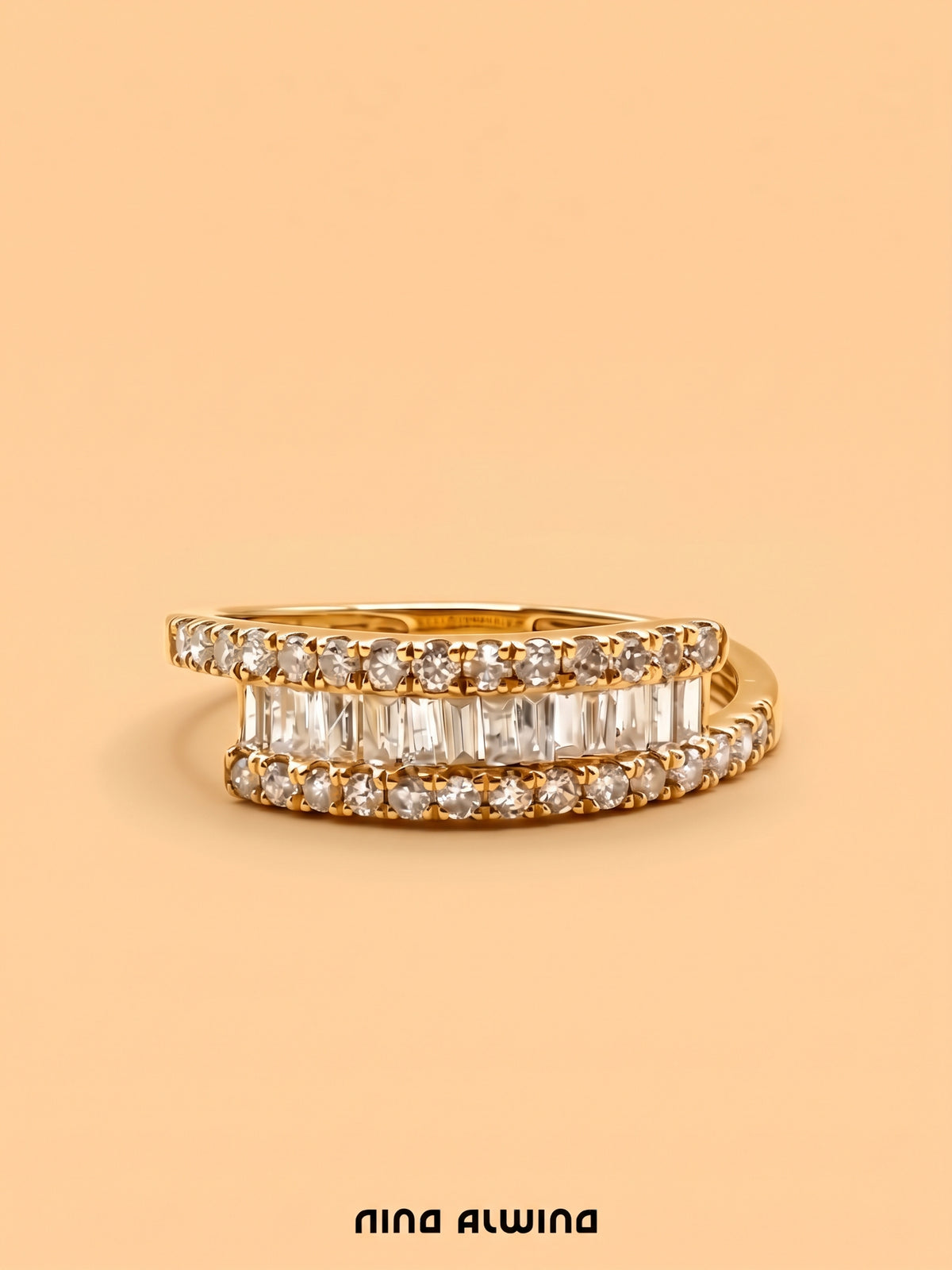 #1419 18k Ring mit 42 Diamanten - RG 53