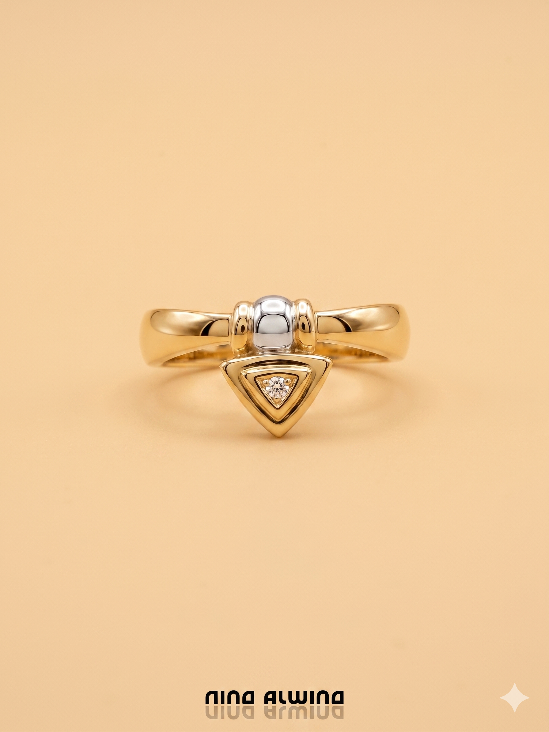 #1009 8k Ring mit Diamant - RG 54