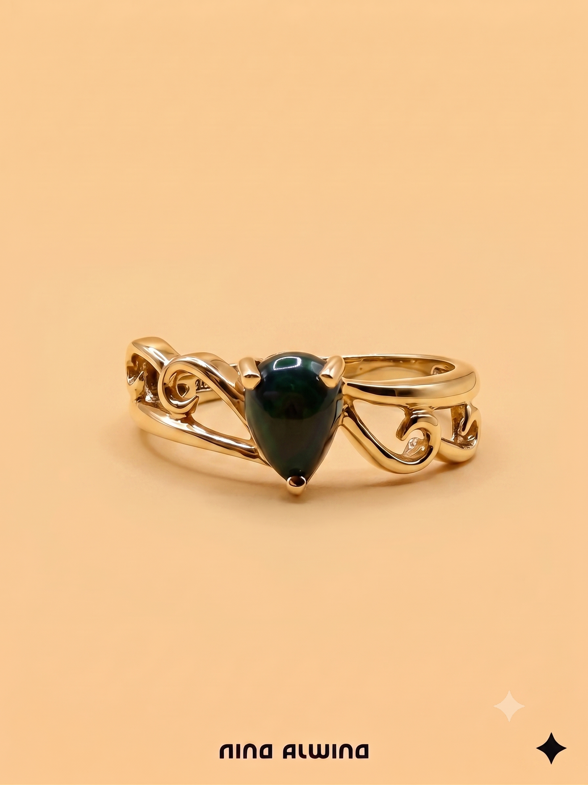 #1224 9k Ring mit Opal - RG 54