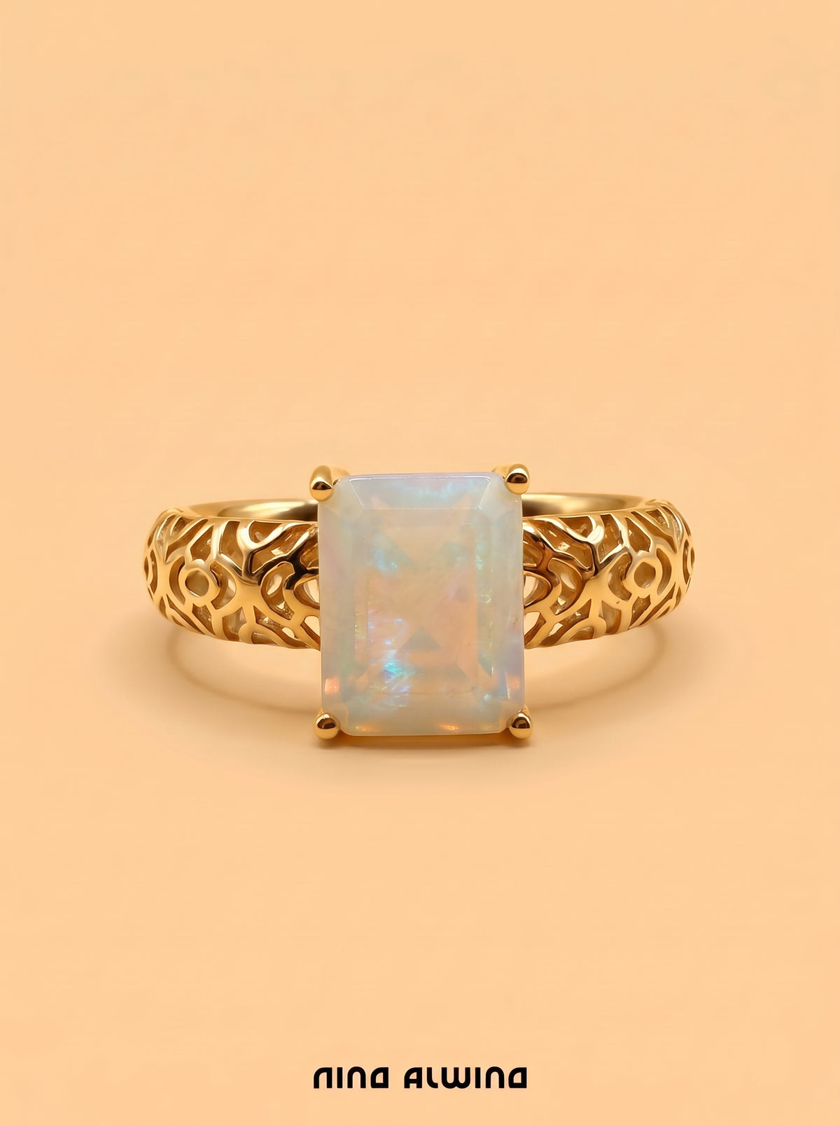 #1442 9k Ring mit Opal - RG 56