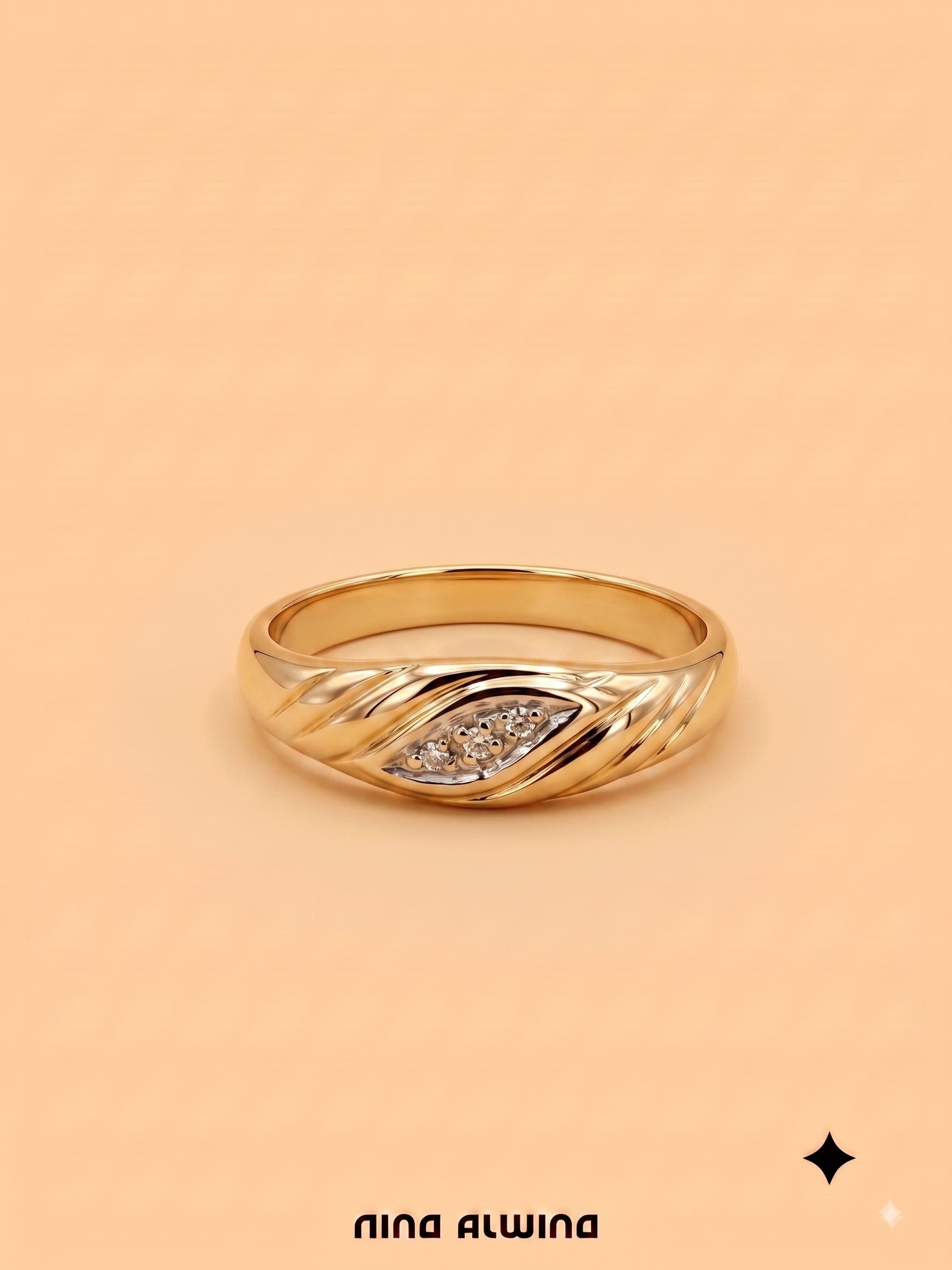 #1261 8k Ring mit Diamant - RG 55